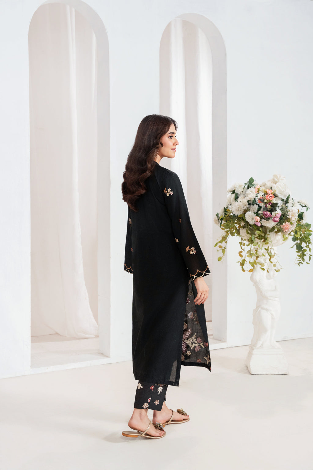 Nebula Black Premium Fabric Pakistani Summer Dresses - Sahiba-clothing - 4