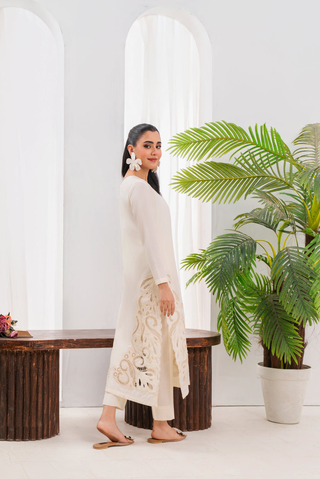Casper - White Premium Fabric Pakistani Summer Dresses - Sahiba-clothing - 5