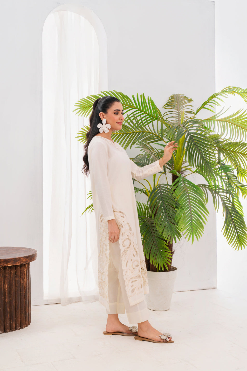 Casper - White Premium Fabric Pakistani Summer Dresses - Sahiba-clothing - 3