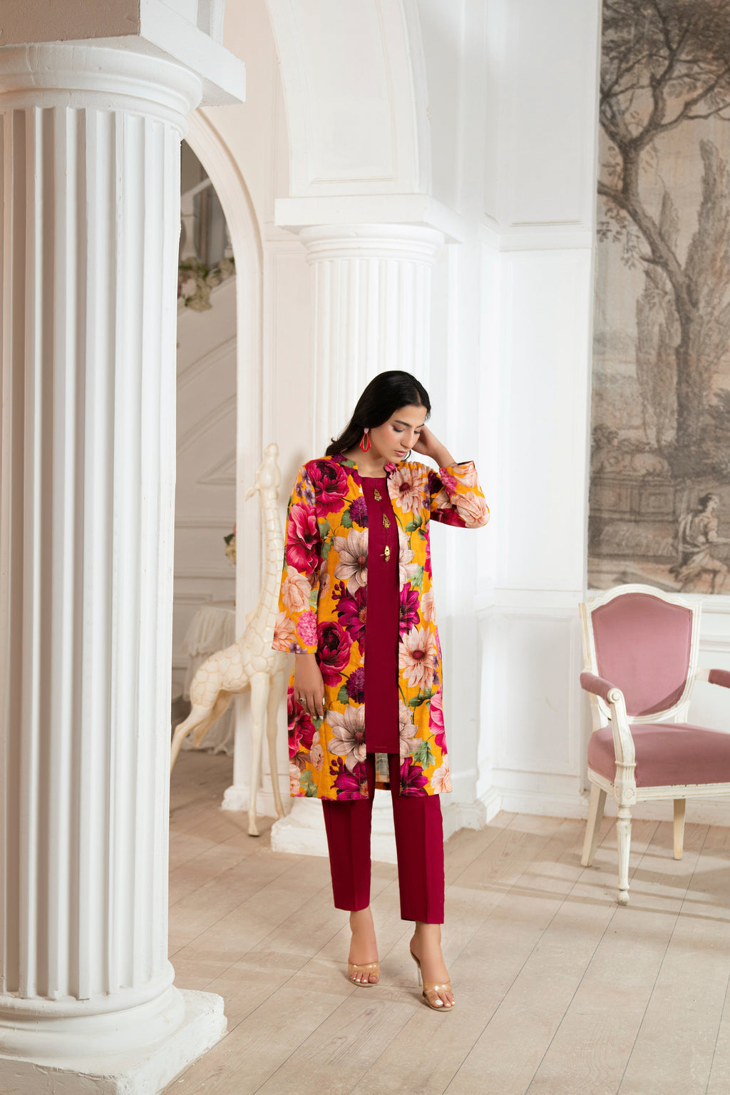 Pumpkin Premium Fabric Pakistani Summer Dresses - Sahiba-clothing - 3