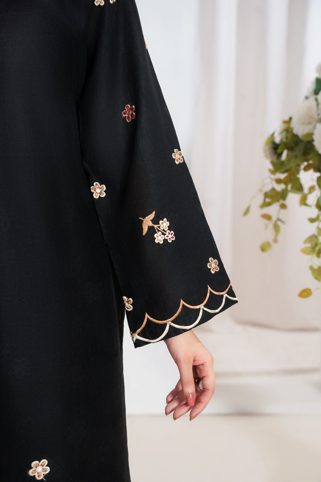 Nebula Black Premium Fabric Pakistani Summer Dresses - Sahiba-clothing - 7