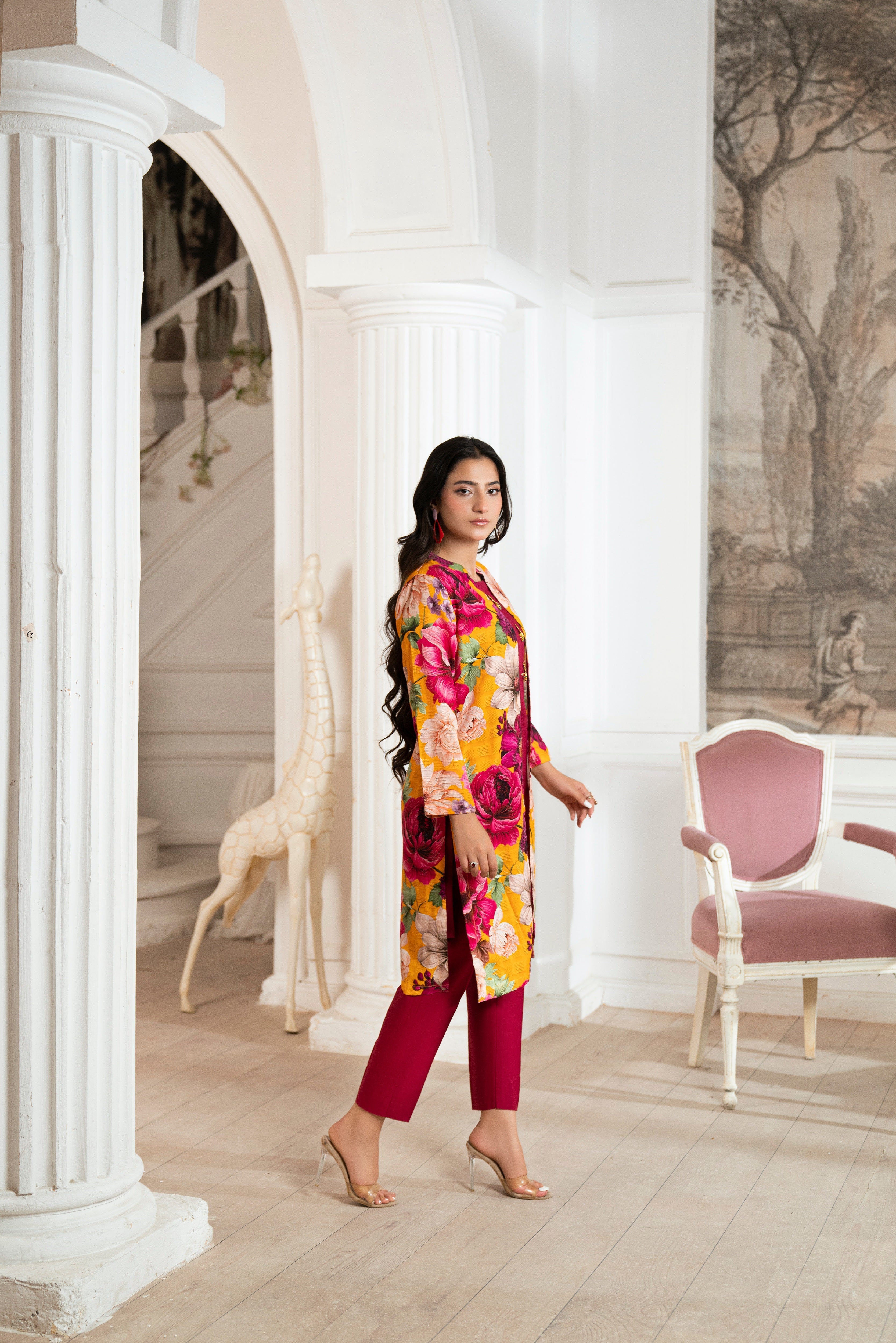 Pumpkin Premium Fabric Pakistani Summer Dresses - Sahiba-clothing - 5
