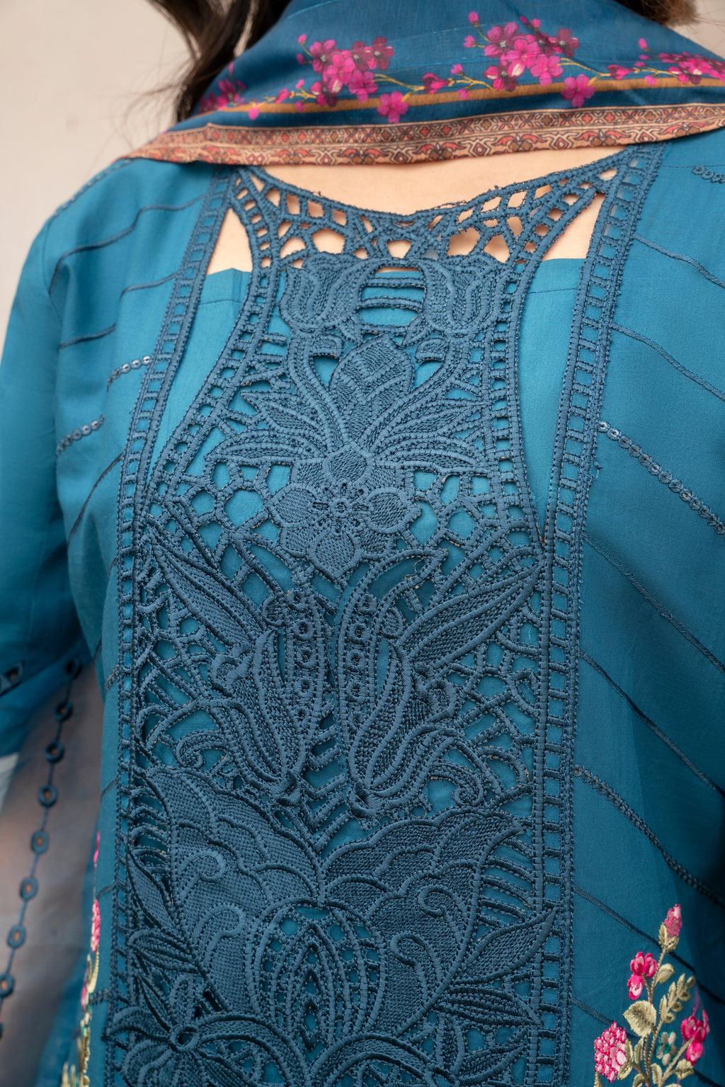 Evylene-Blue Premium Fabric Pakistani Summer Dresses - Sahiba-clothing - 6