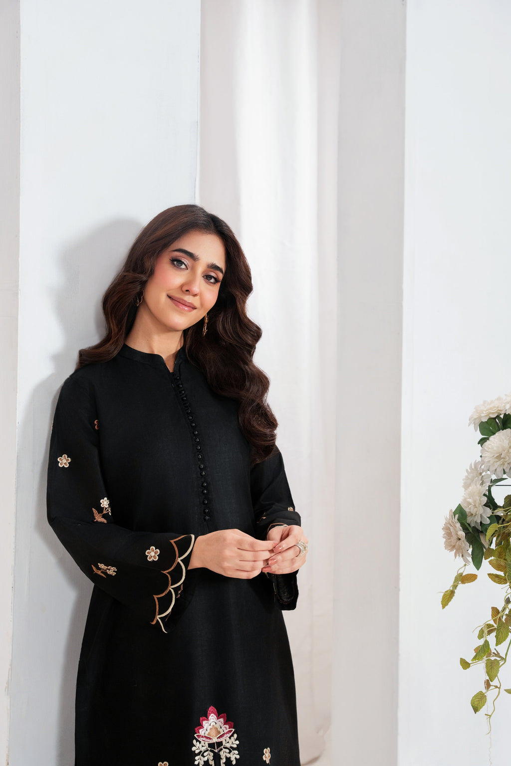 Nebula Black Premium Fabric Pakistani Summer Dresses - Sahiba-clothing - 5
