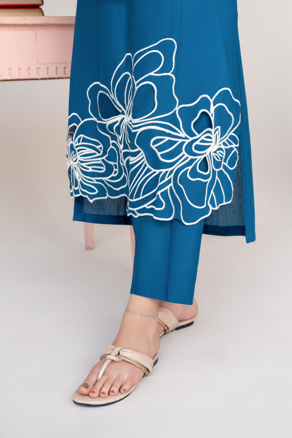 Sombrero (blue) Premium Fabric Pakistani Winter Dresses - Sahiba-clothing - 5