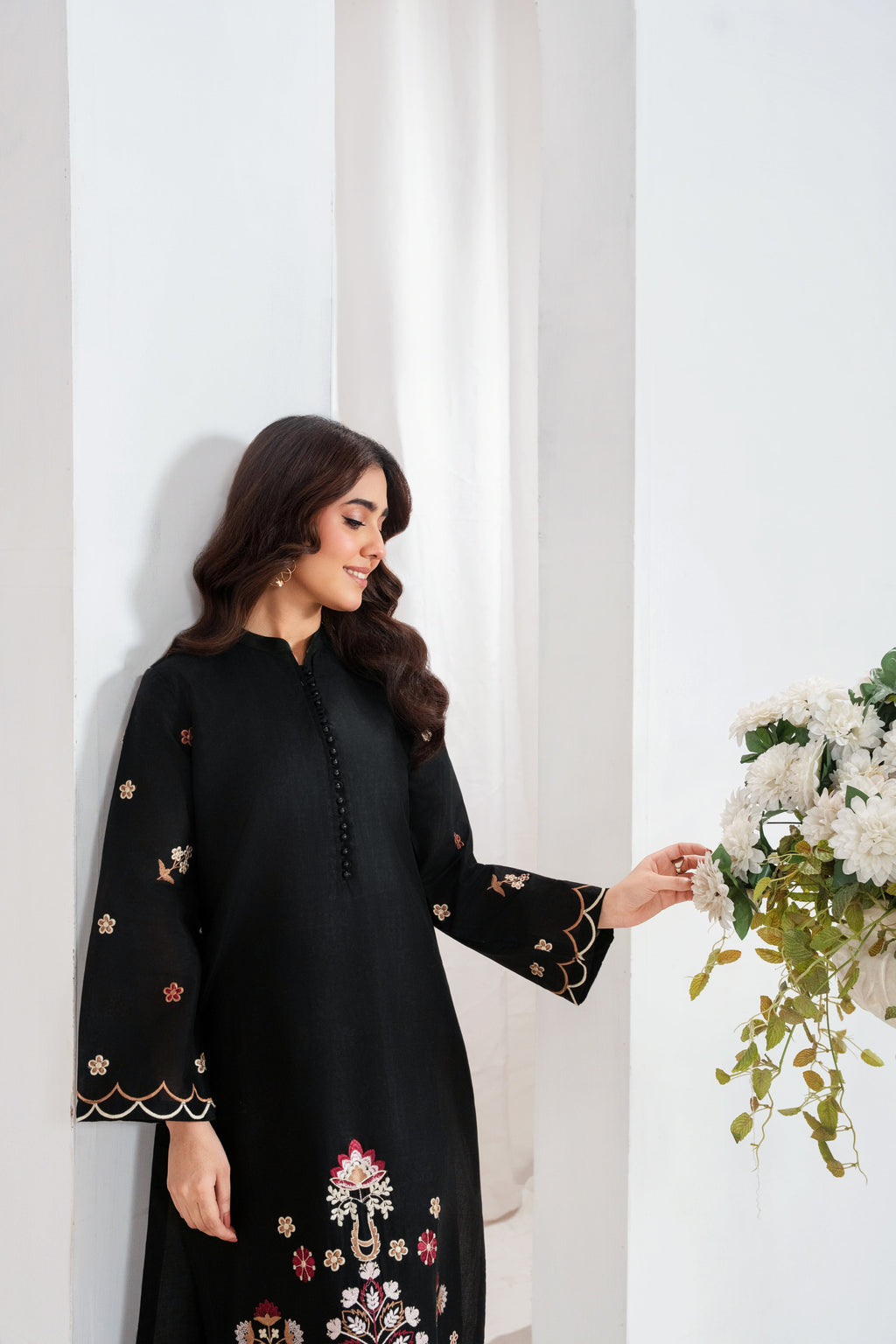 Nebula Black Premium Fabric Pakistani Summer Dresses - Sahiba-clothing - 6