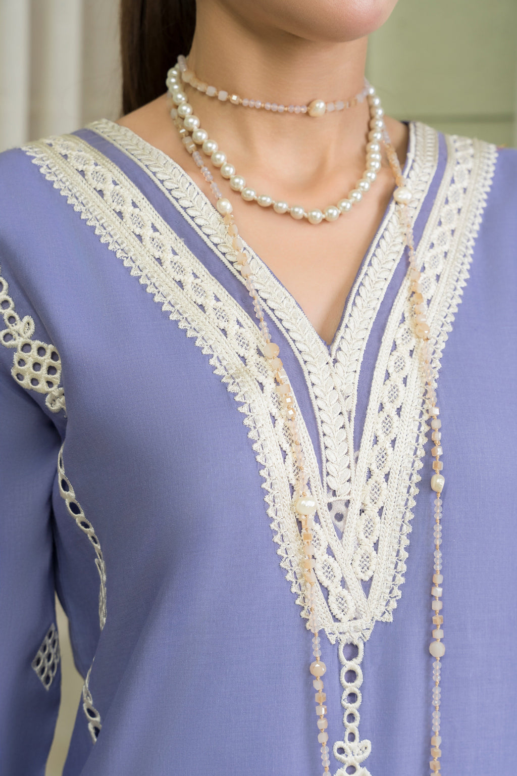 Alyame - Lilac Premium Fabric Pakistani Winter Dresses - Sahiba-clothing - 8