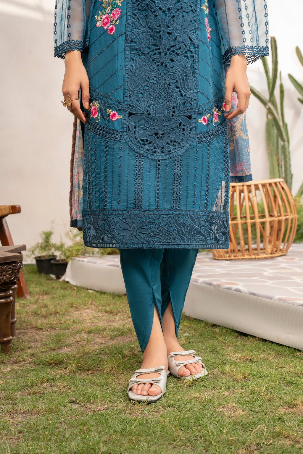 Evylene-Blue Premium Fabric Pakistani Summer Dresses - Sahiba-clothing - 8