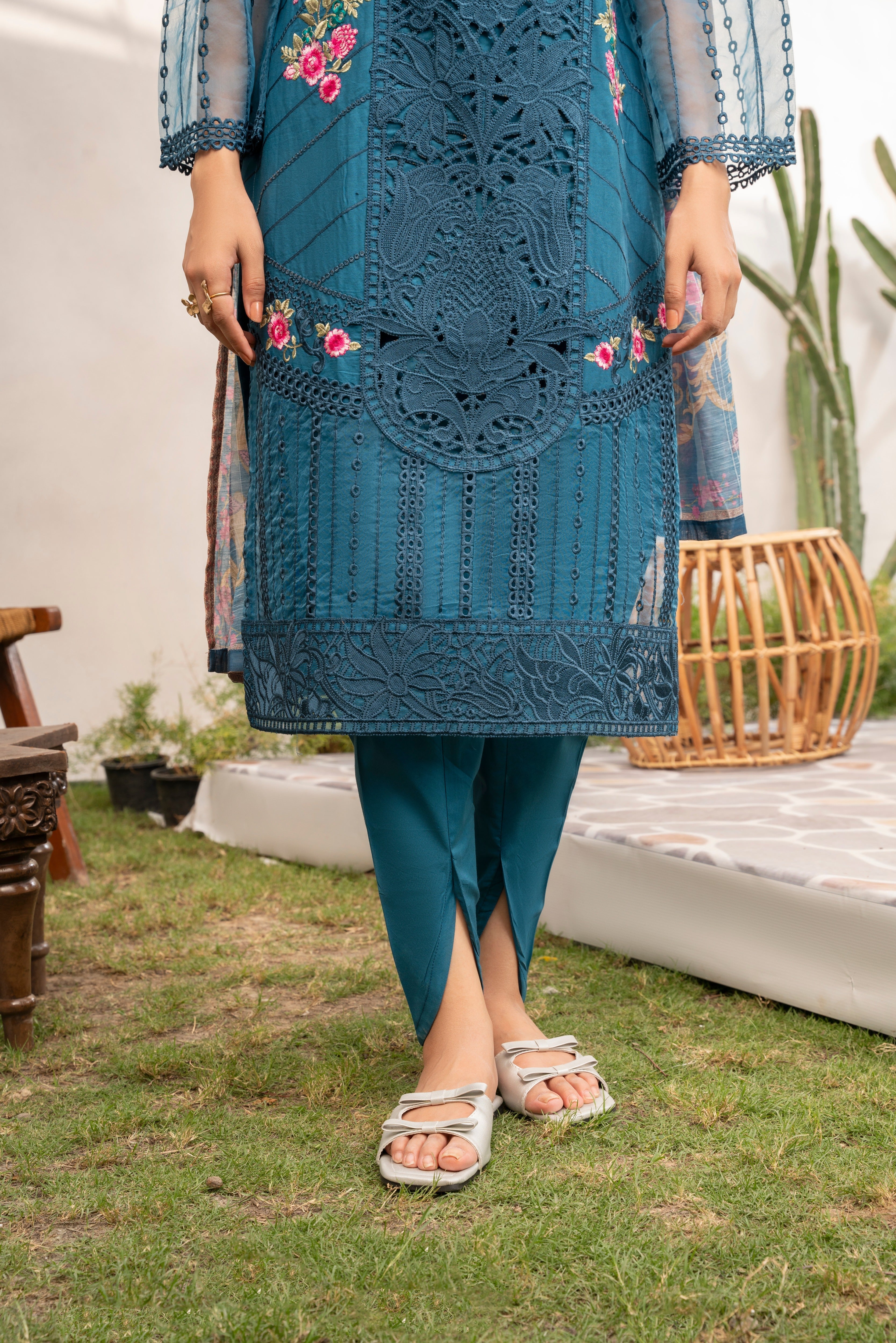 Evylene-Blue Premium Fabric Pakistani Summer Dresses - Sahiba-clothing - 8