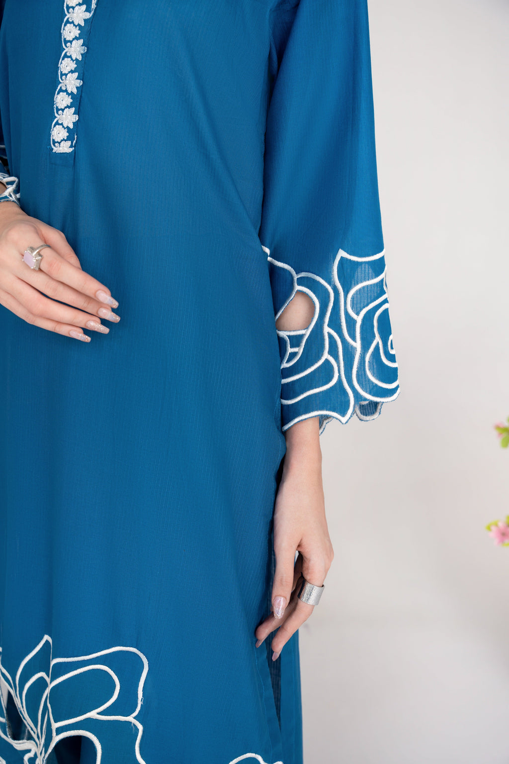 Sombrero (blue) Premium Fabric Pakistani Winter Dresses - Sahiba-clothing - 7