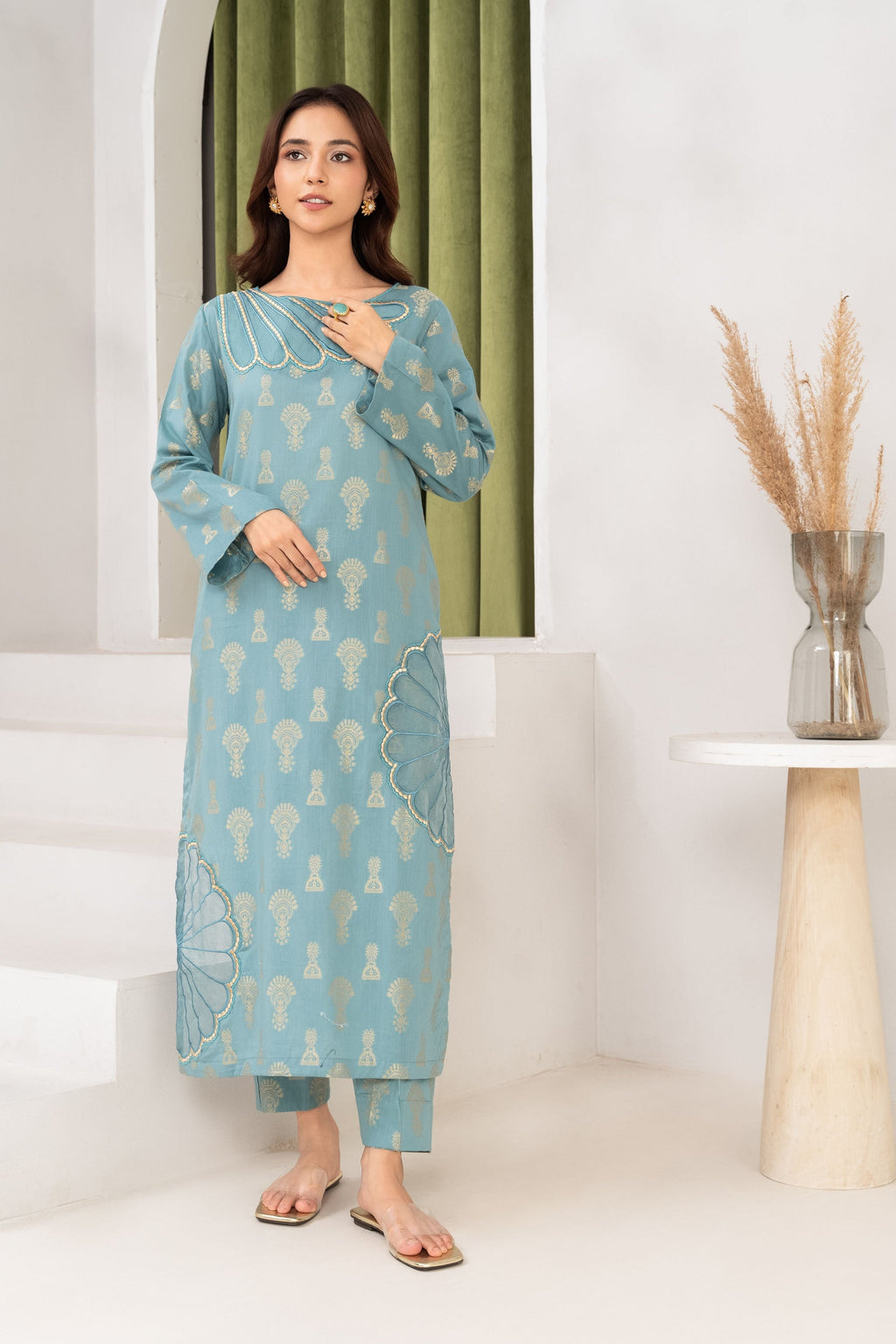 Gulnaaz - Blue Premium Fabric Pakistani Summer Dresses - Sahiba-clothing - 1