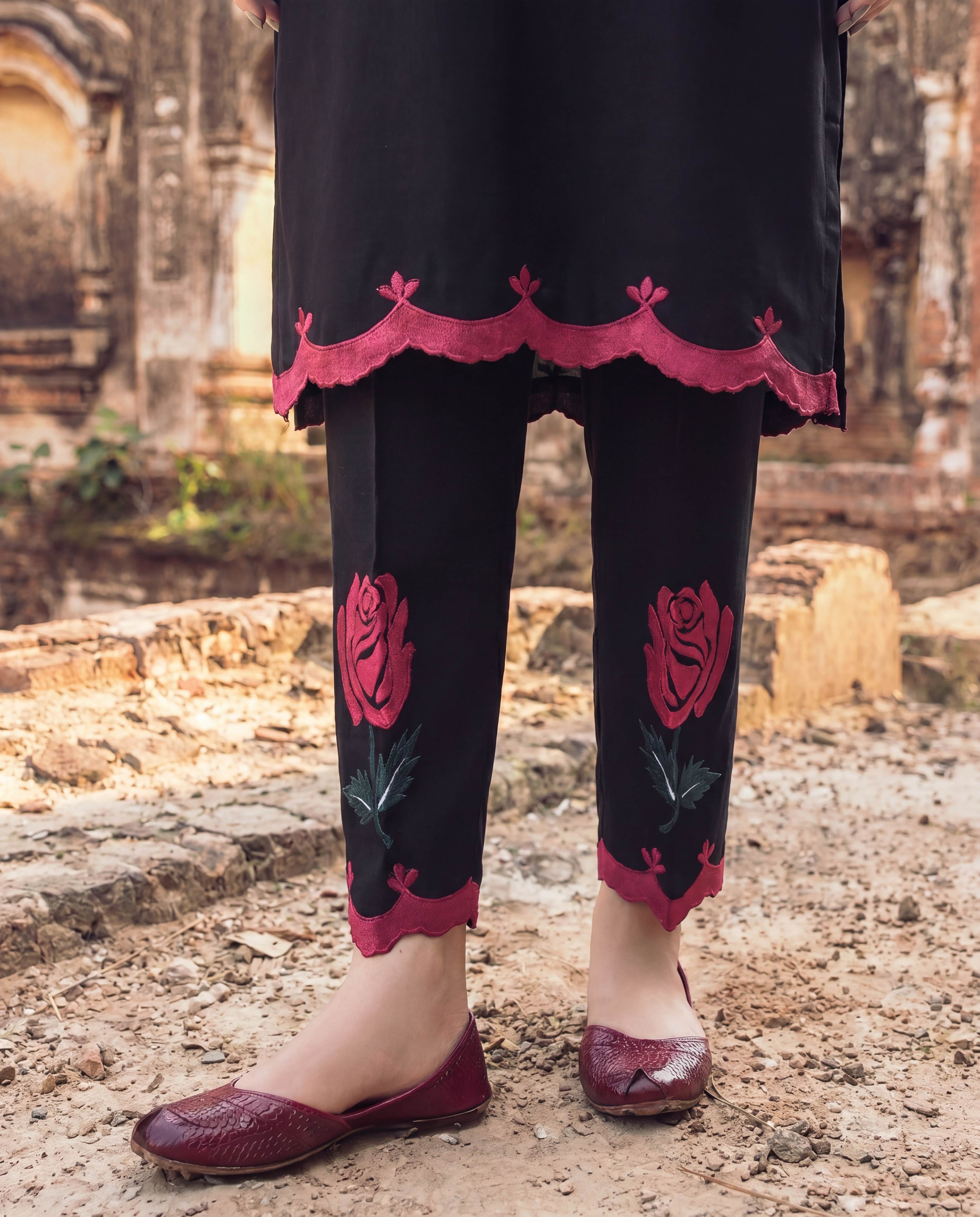 Blossom Black Premium Fabric Pakistani Summer Dresses - Sahiba-clothing - 5