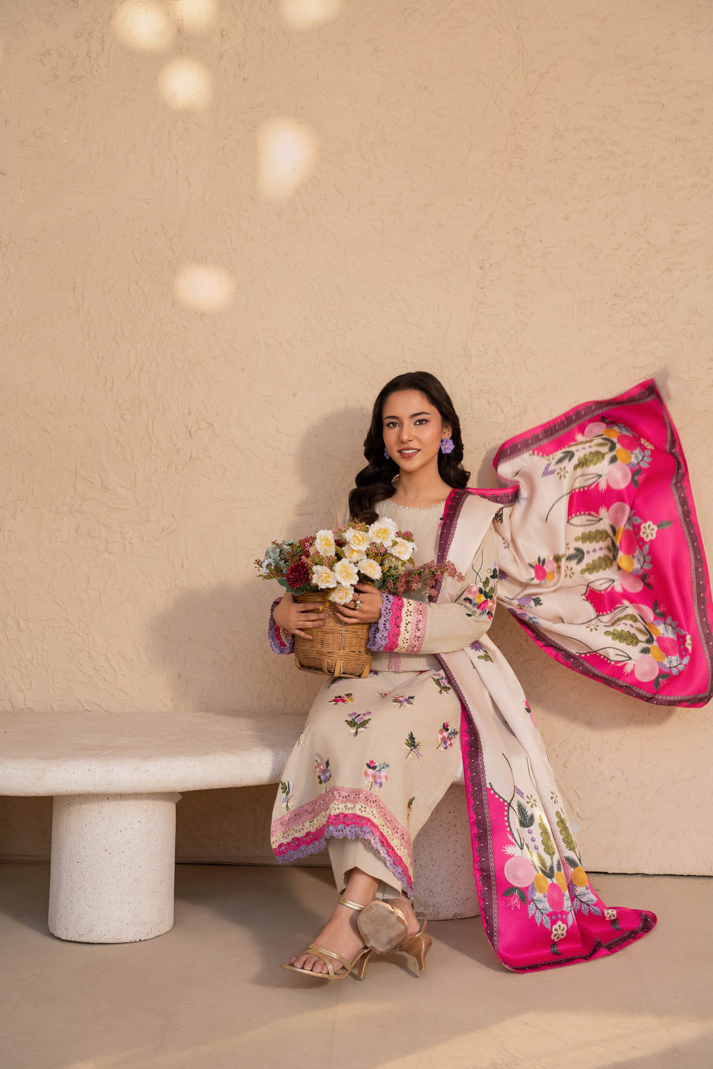 Faiqa - Beige Premium Fabric Pakistani Summer Dresses - Sahiba-clothing - 6