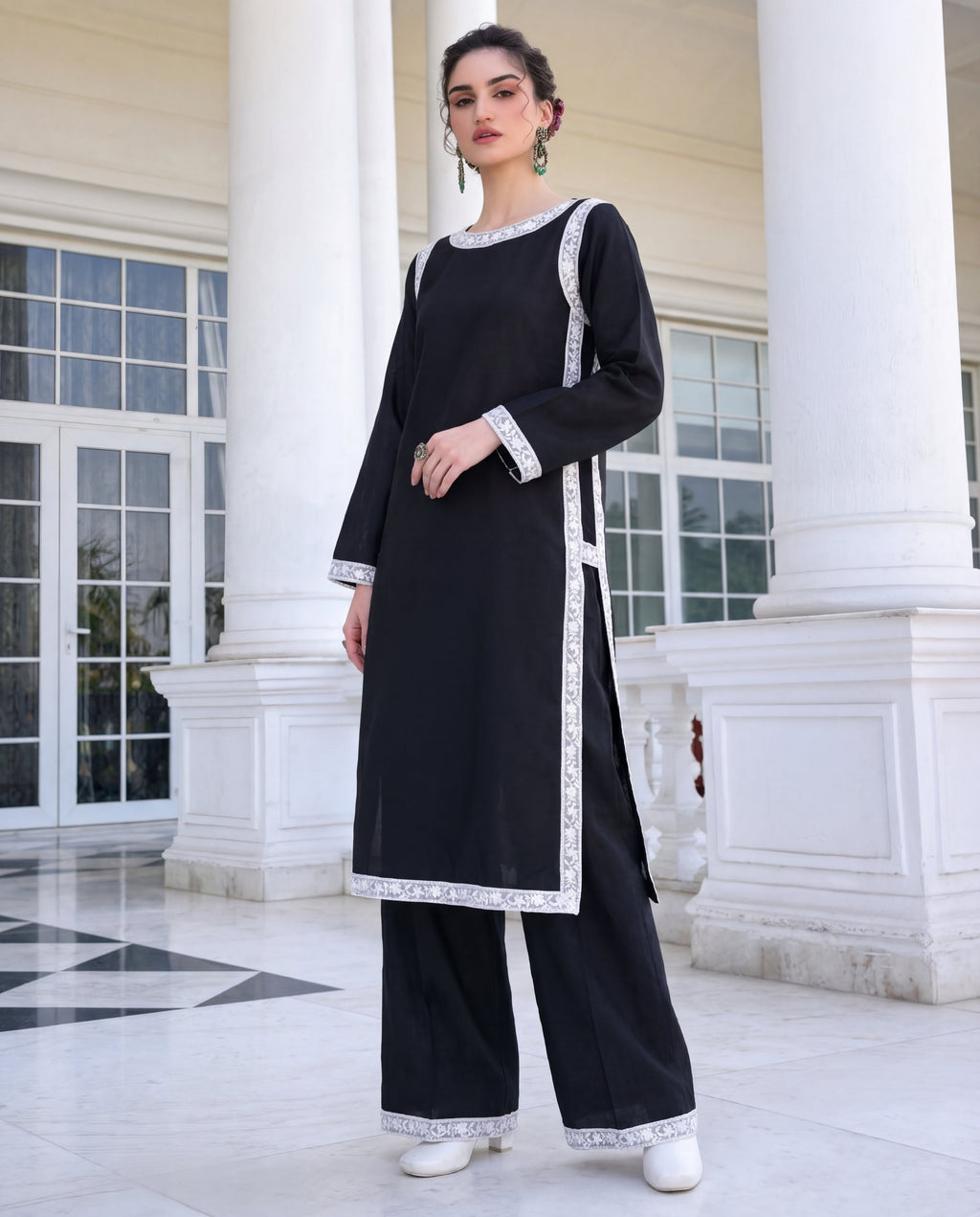Veronica Black Premium Fabric Pakistani Summer Dresses - Sahiba-clothing - 7