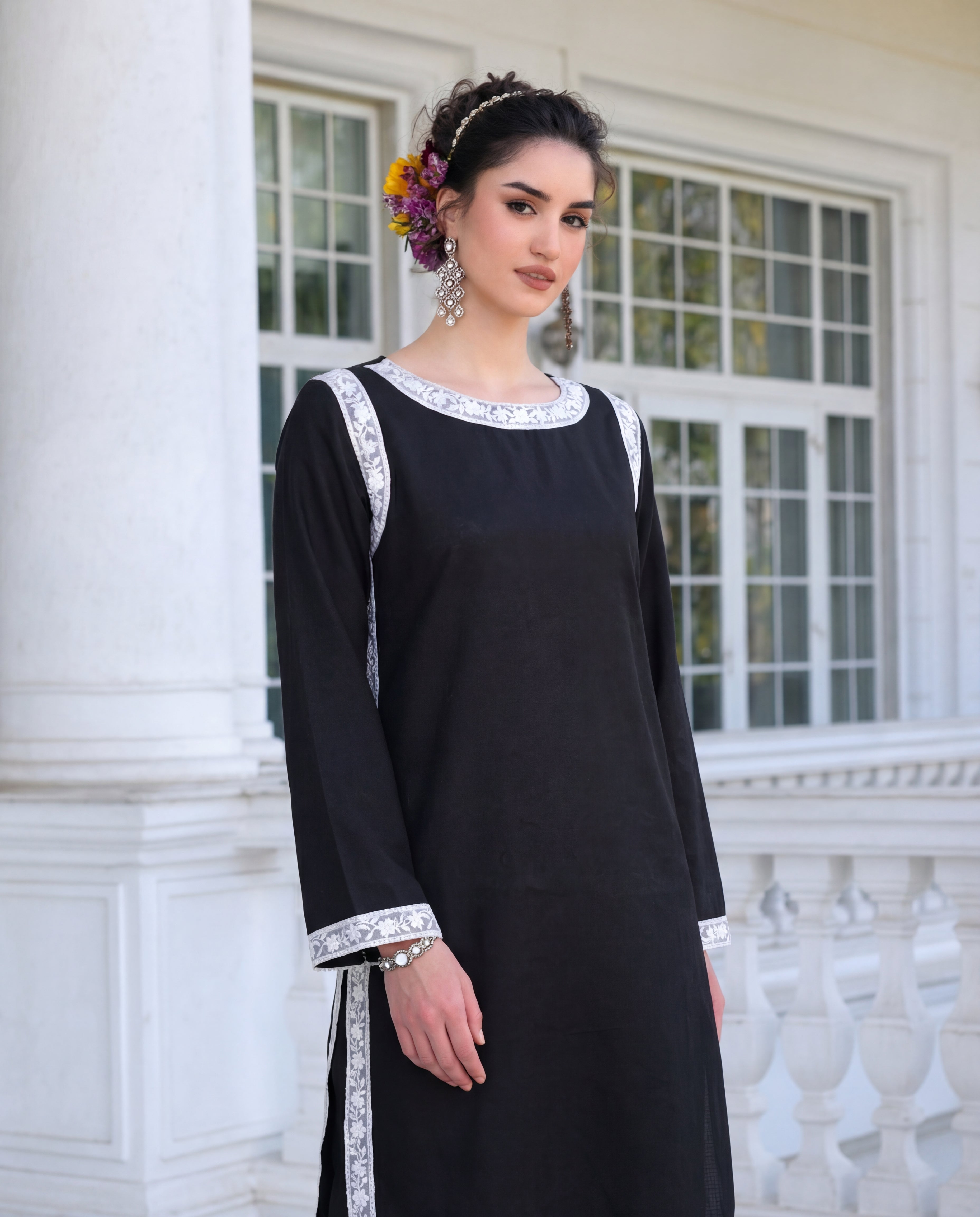 Veronica Black Premium Fabric Pakistani Summer Dresses - Sahiba-clothing - 6