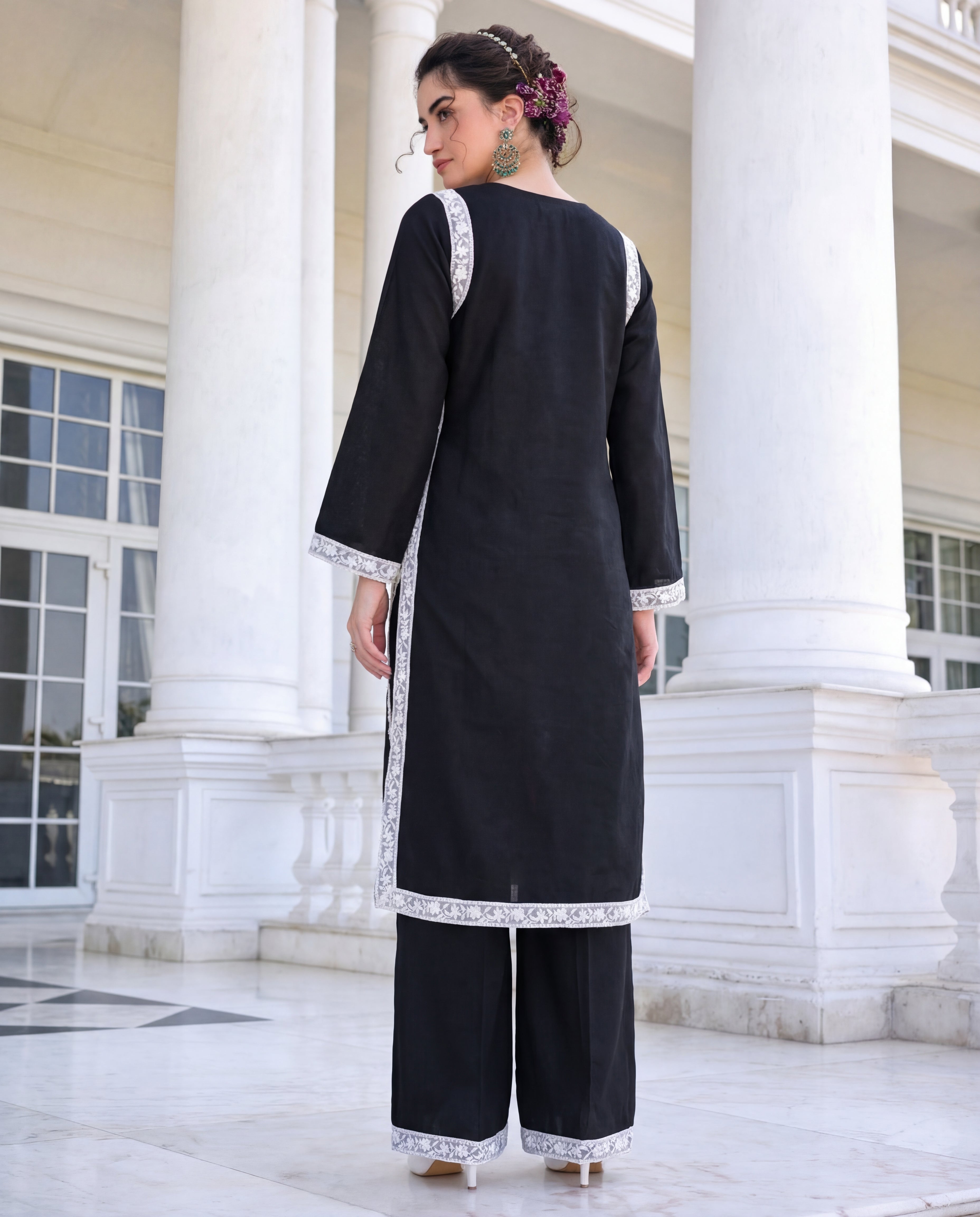 Veronica Black Premium Fabric Pakistani Summer Dresses - Sahiba-clothing - 5
