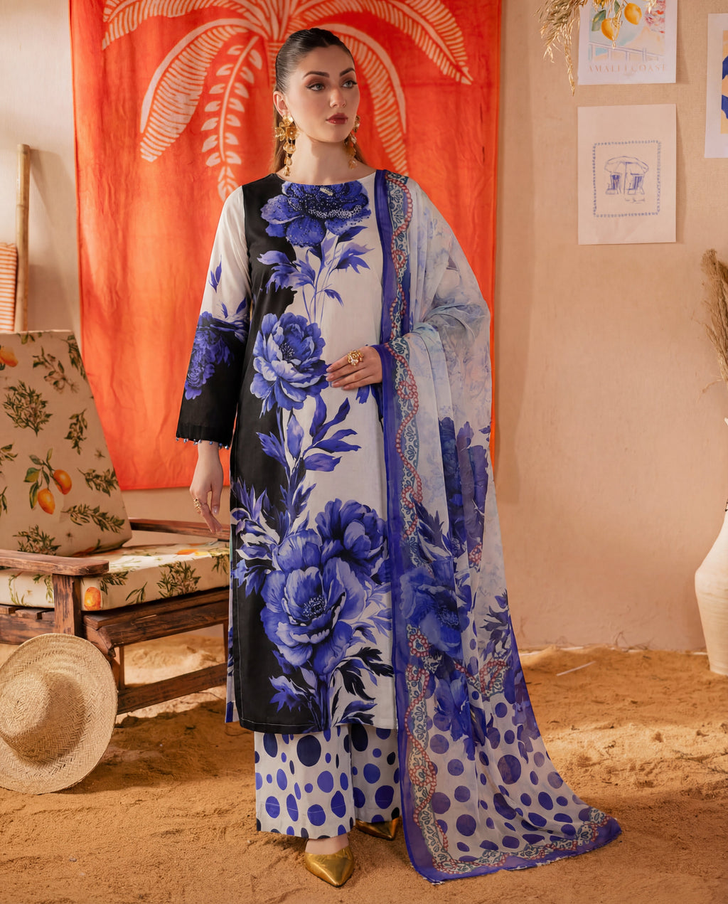 Rangeen Premium Fabric Pakistani Summer Dresses - Sahiba-clothing - 1