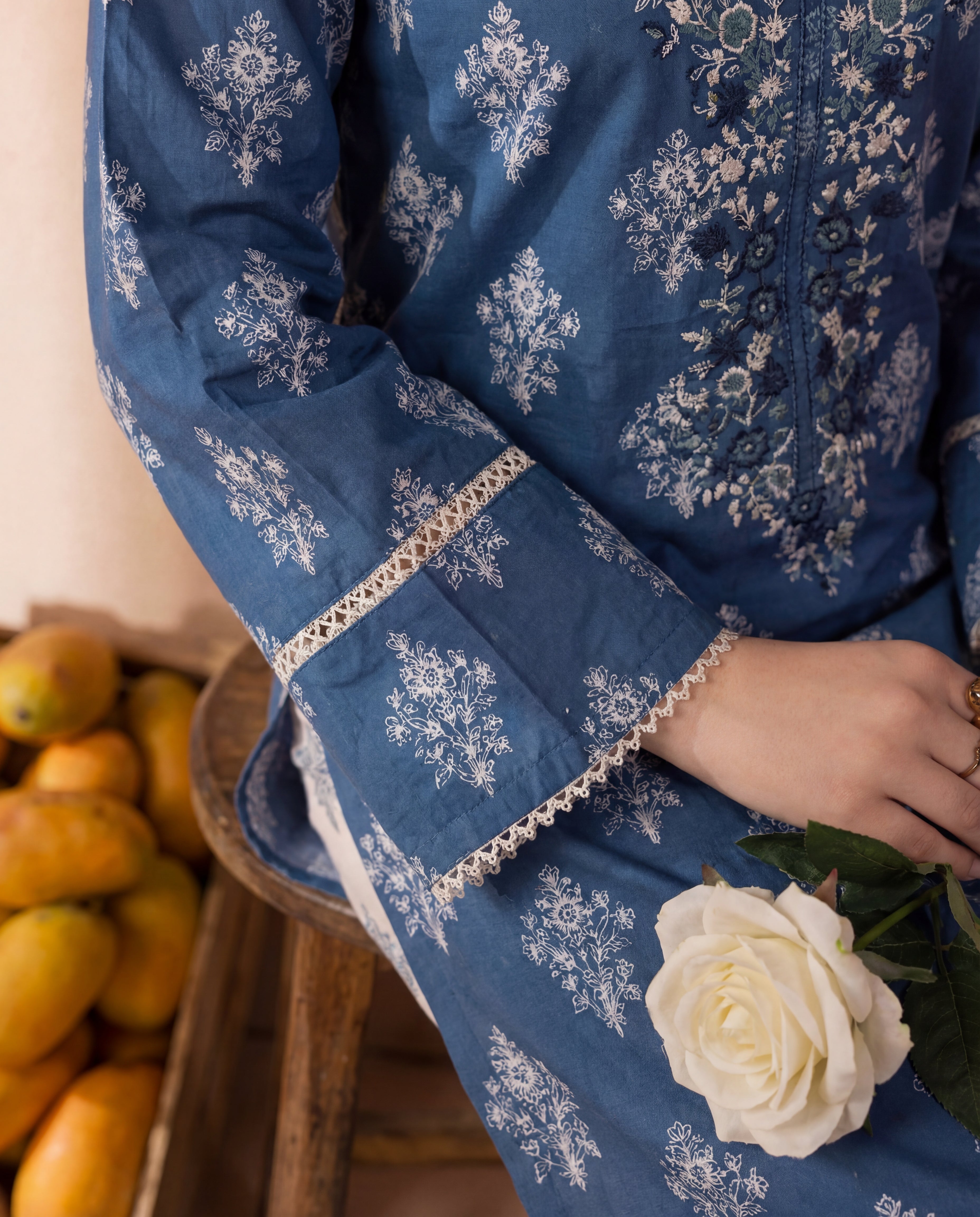 Baikal Blue Premium Fabric Pakistani Summer Dresses - Sahiba-clothing - 4