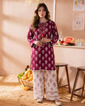 Baikal Maroon Premium Fabric Pakistani Summer Dresses - Sahiba-clothing - 1