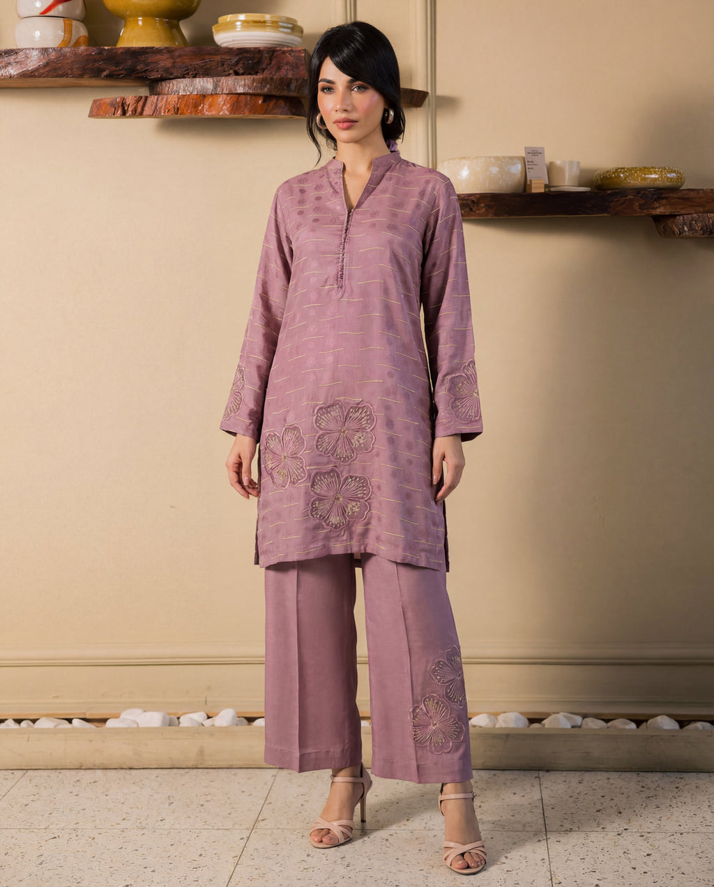 Aria Pink Premium Fabric Pakistani Summer Dresses - Sahiba-clothing - 1