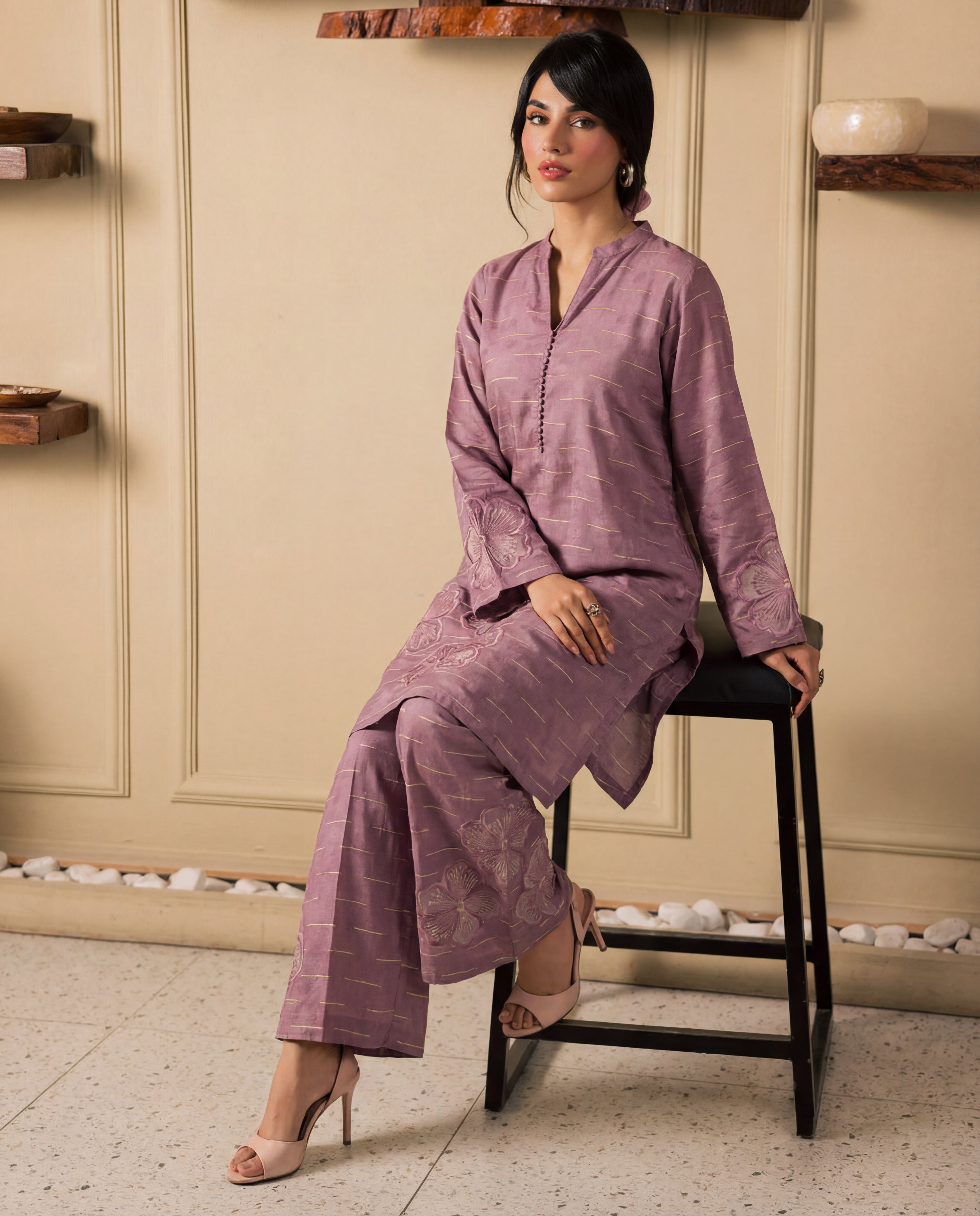 Aria Pink Premium Fabric Pakistani Summer Dresses - Sahiba-clothing - 8