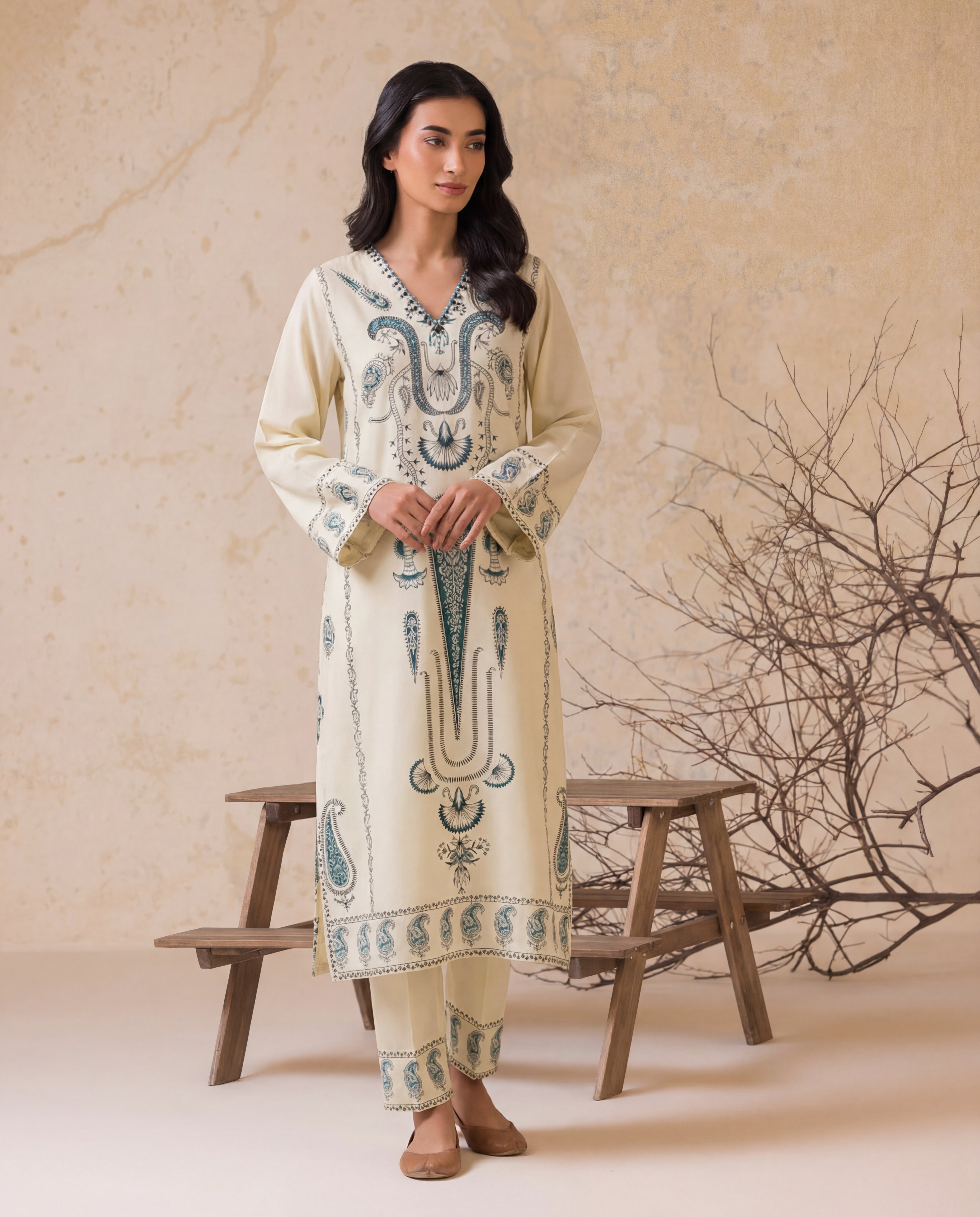 Mahroz Green Premium Fabric Pakistani Winter Dresses - Sahiba-clothing - 1