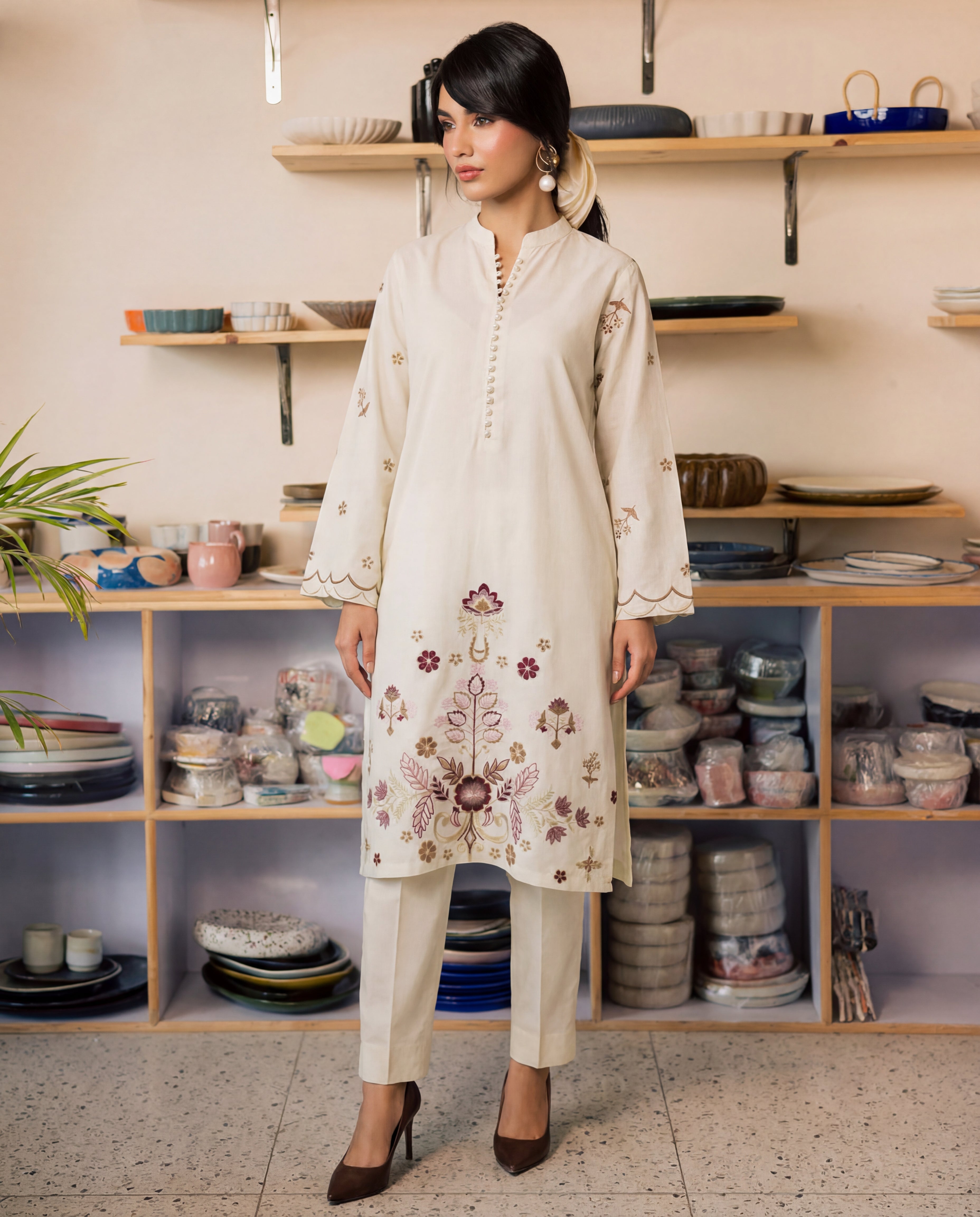 Nebula Off White Premium Fabric Pakistani Formal Dresses - Sahiba-clothing - 5