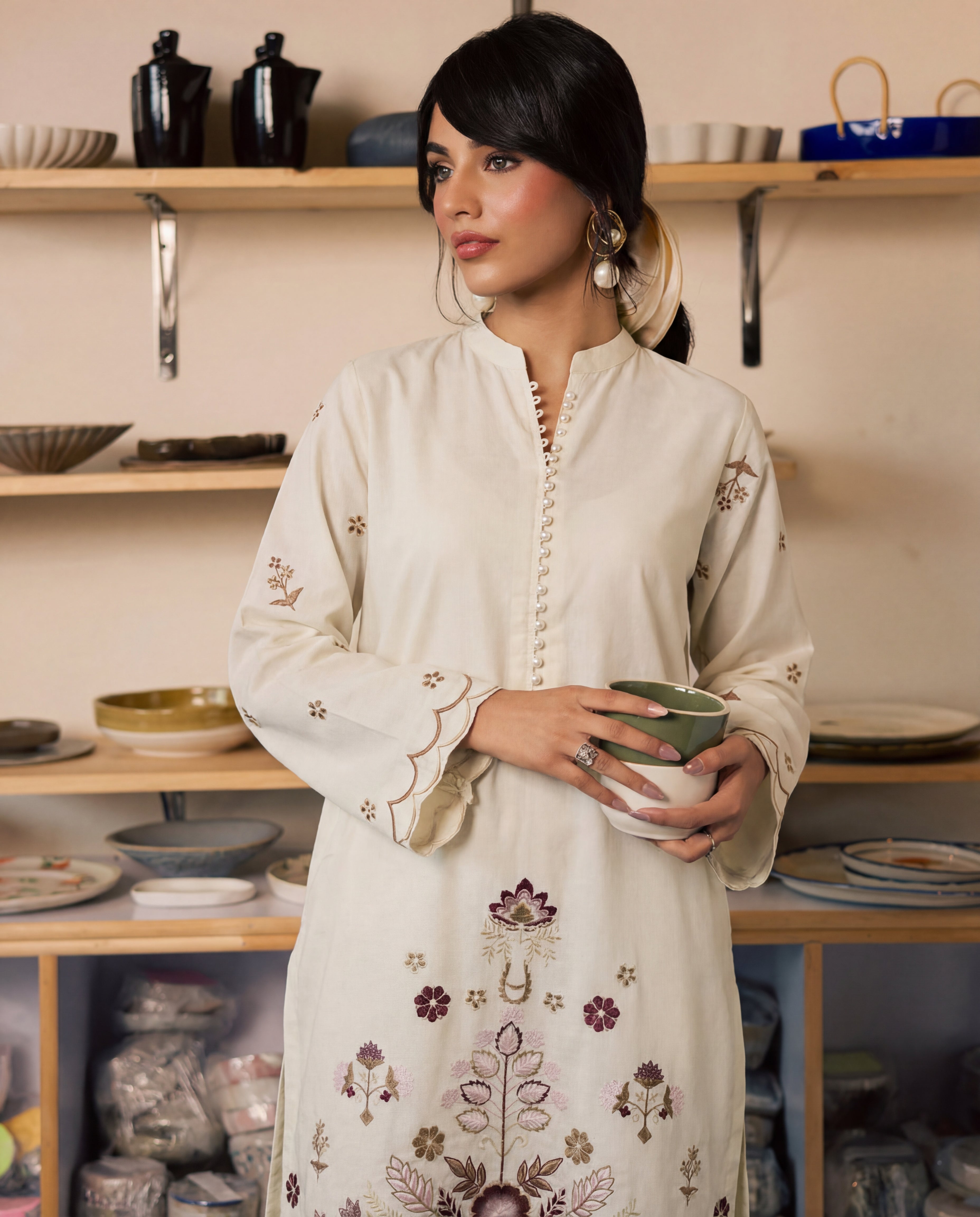 Nebula Off White Premium Fabric Pakistani Formal Dresses - Sahiba-clothing - 2
