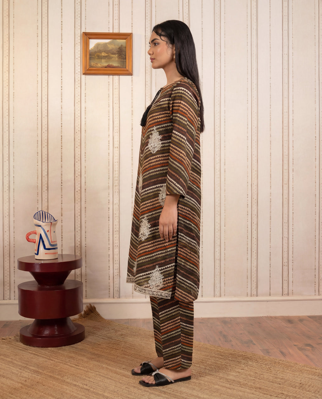Light Brown Premium Fabric Pakistani Summer Dresses - Sahiba-clothing - 4