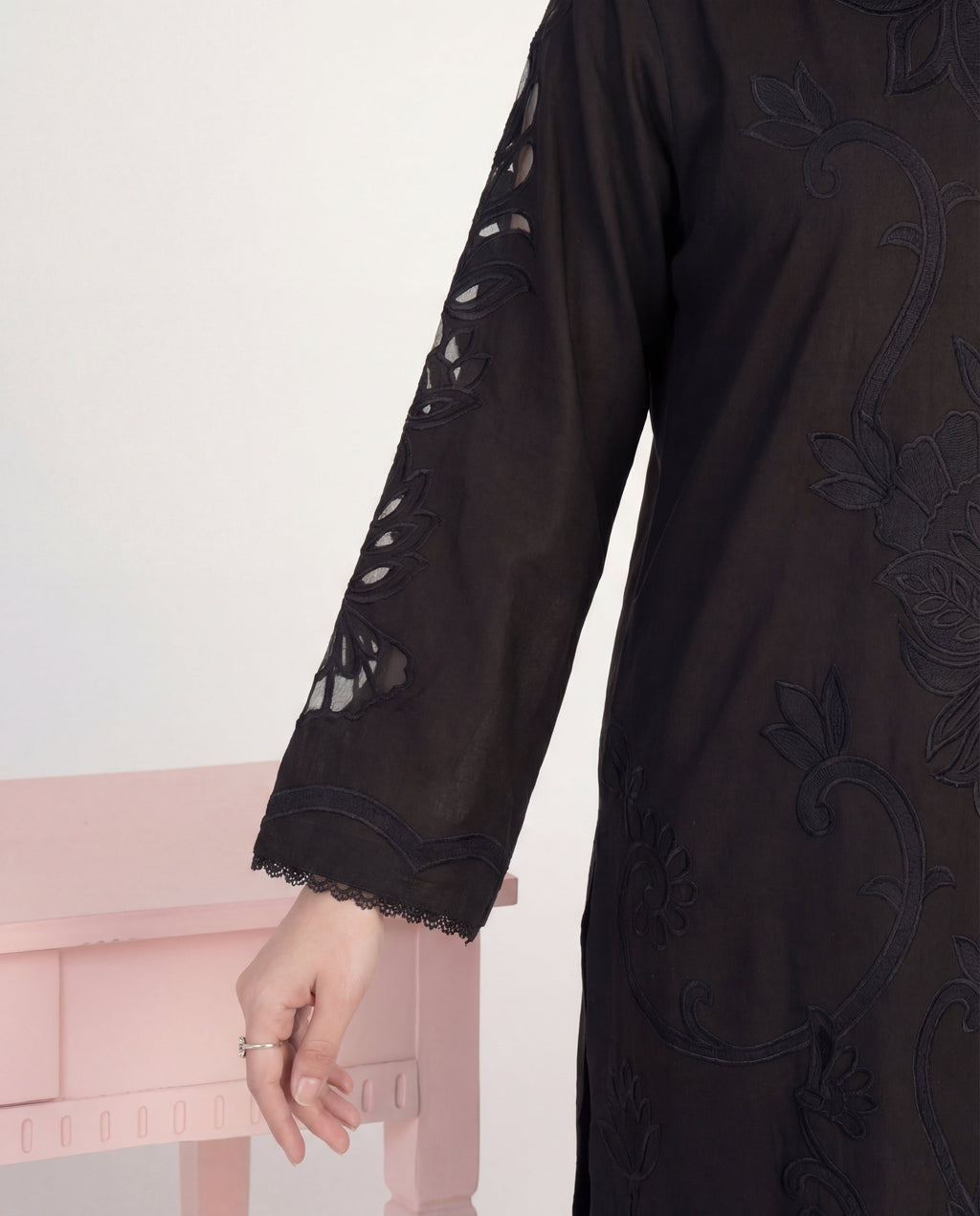 Shehrzad Black Premium Fabric Pakistani Summer Dresses - Sahiba-clothing - 3