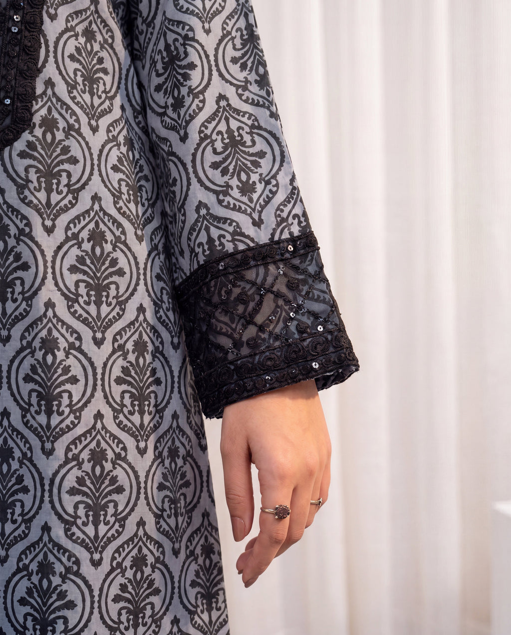 Cew Grey Premium Fabric Pakistani Summer Dresses - Sahiba-clothing - 4