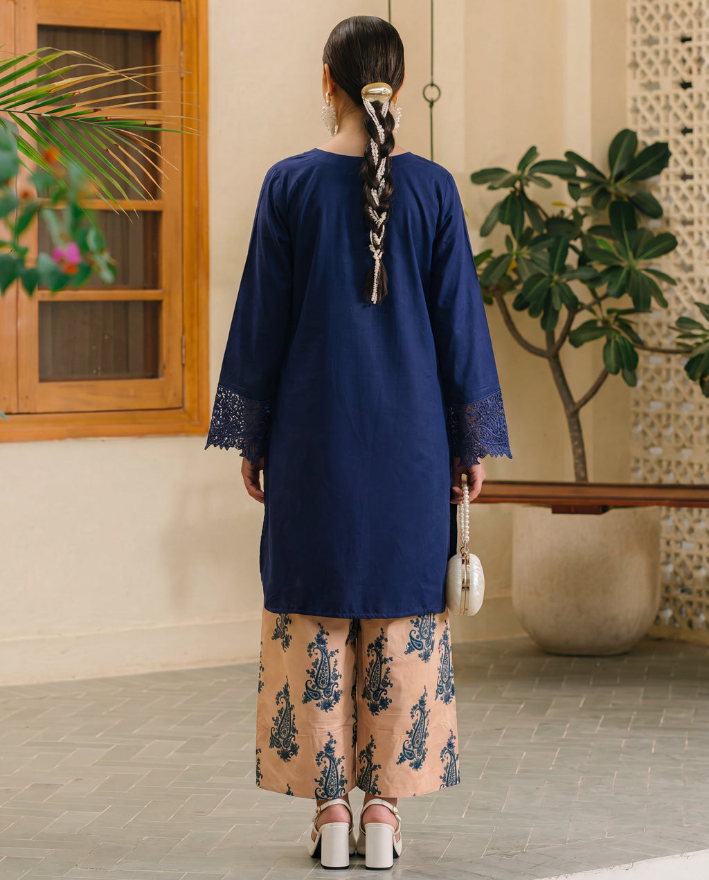 Grandiflora Blue Premium Fabric Pakistani Summer Dresses - Sahiba-clothing - 2