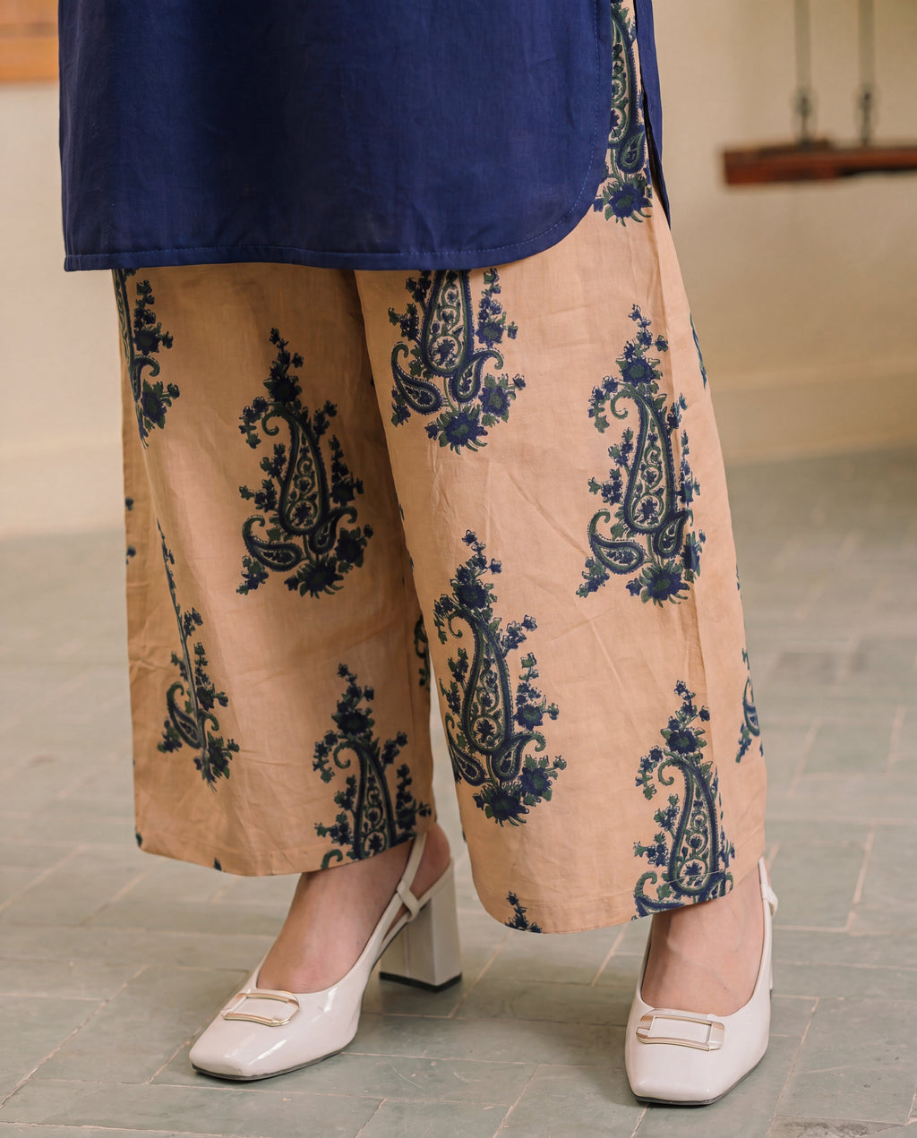 Grandiflora Blue Premium Fabric Pakistani Summer Dresses - Sahiba-clothing - 5