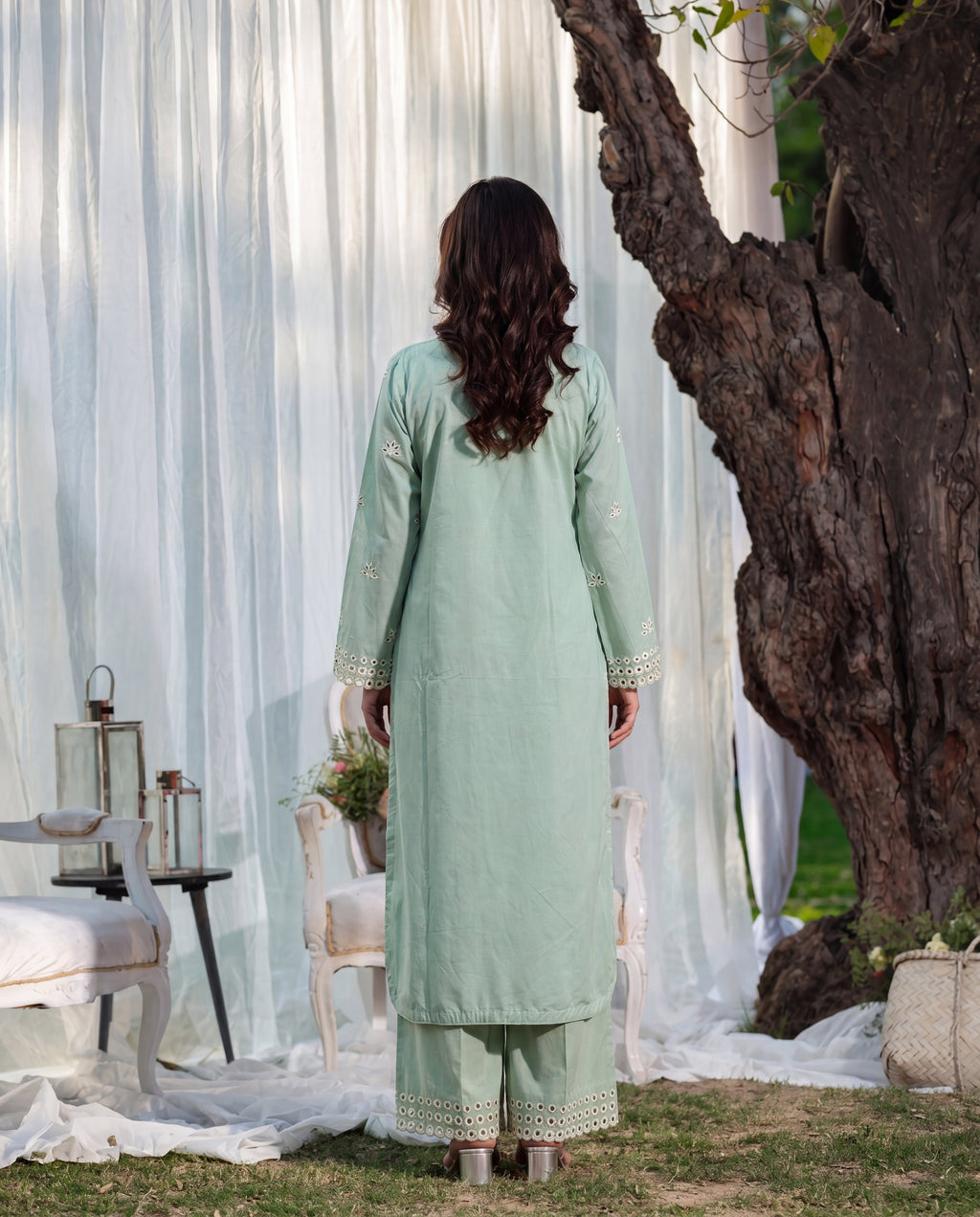 Badar Pista Premium Fabric Pakistani Summer Dresses - Sahiba-clothing - 2