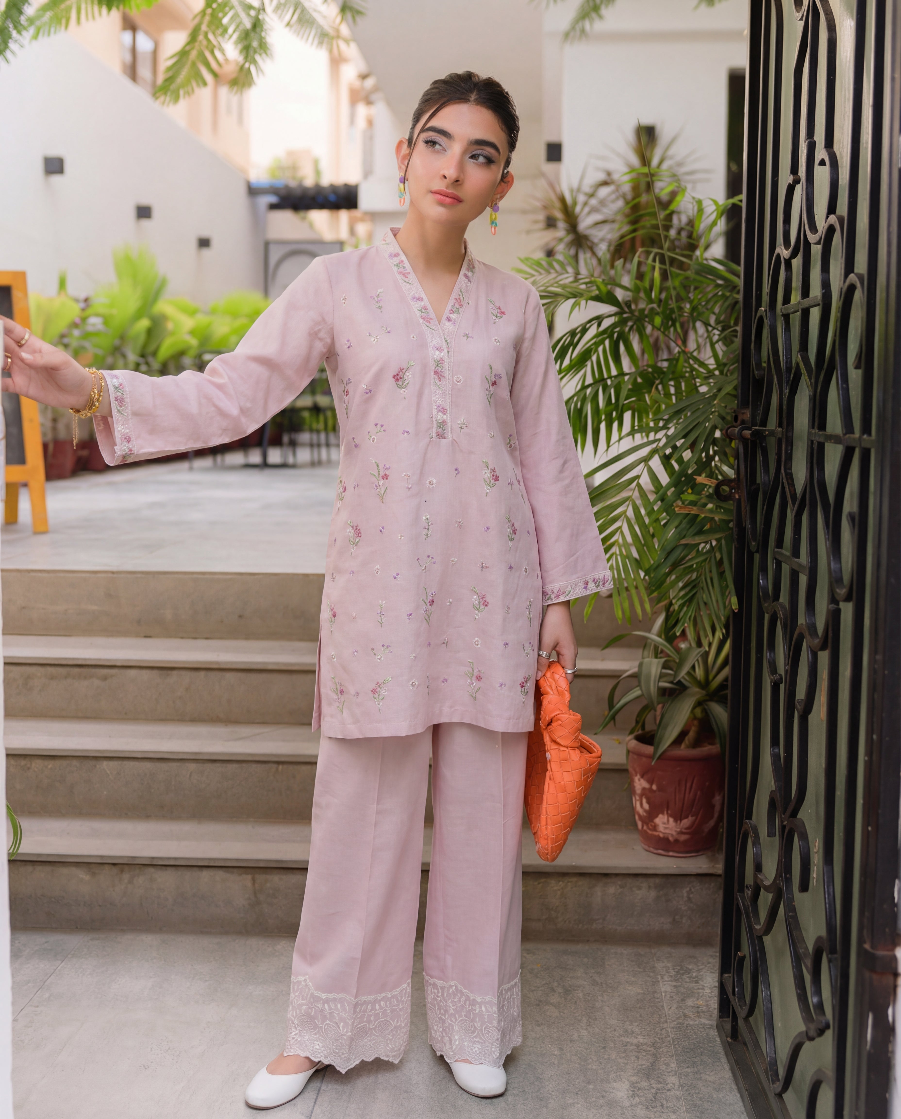 Gianna Pink Premium Fabric Pakistani Summer Dresses - Sahiba-clothing - 1
