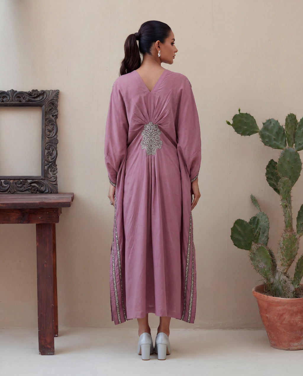 Nouf Pink Premium Fabric Pakistani Summer Dresses - Sahiba-clothing - 4