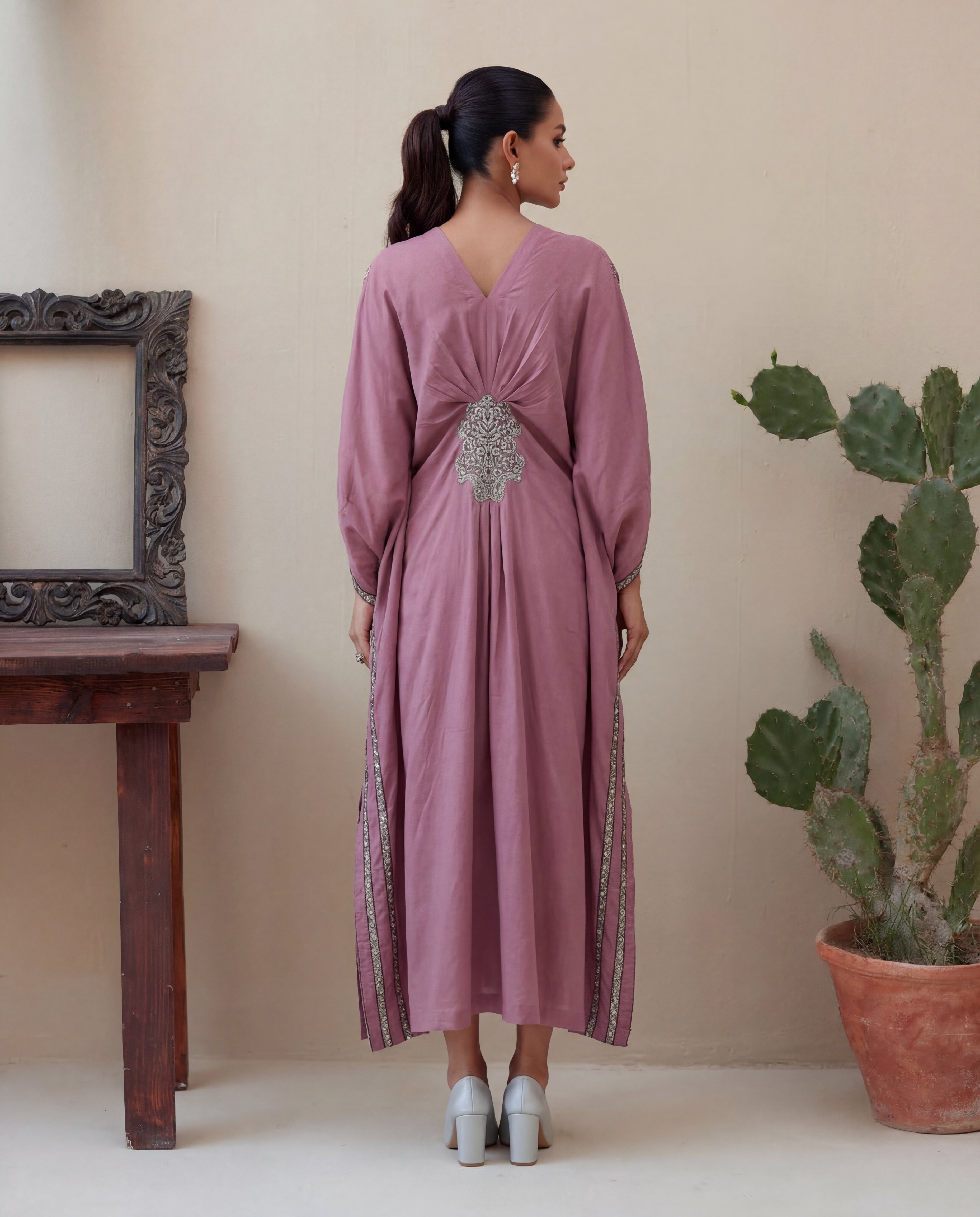Nouf Pink Premium Fabric Pakistani Summer Dresses - Sahiba-clothing - 4