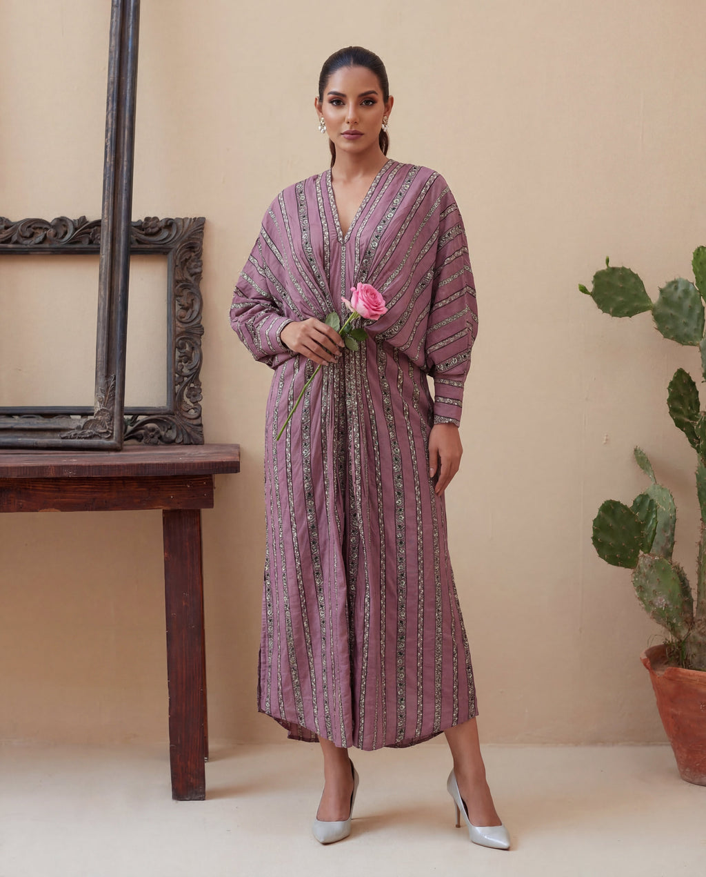 Nouf Pink Premium Fabric Pakistani Summer Dresses - Sahiba-clothing - 6