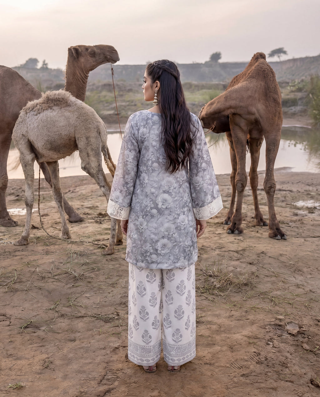 Zivaa Grey Premium Fabric Pakistani Summer Dresses - Sahiba-clothing - 7