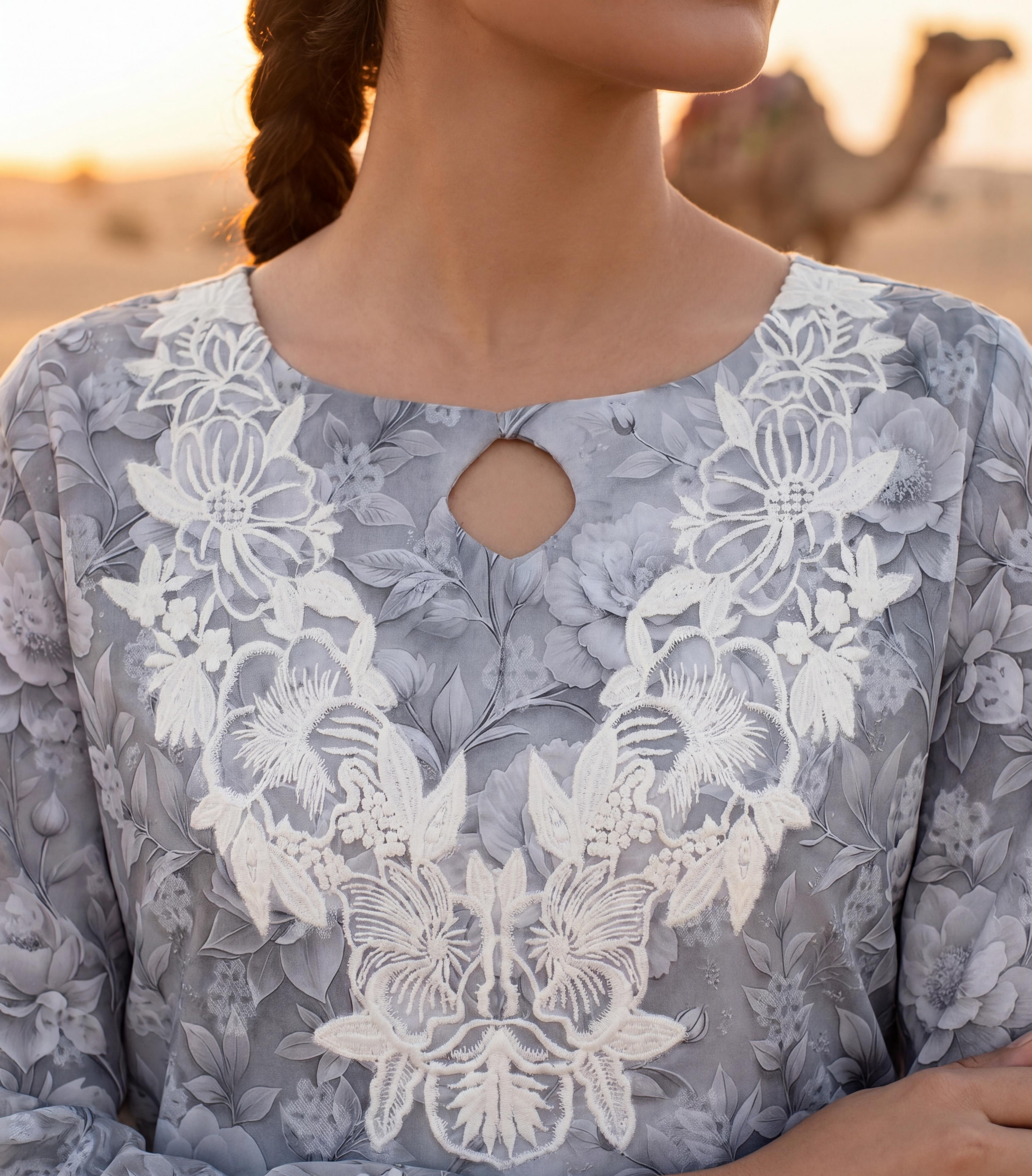 Zivaa Grey Premium Fabric Pakistani Summer Dresses - Sahiba-clothing - 4