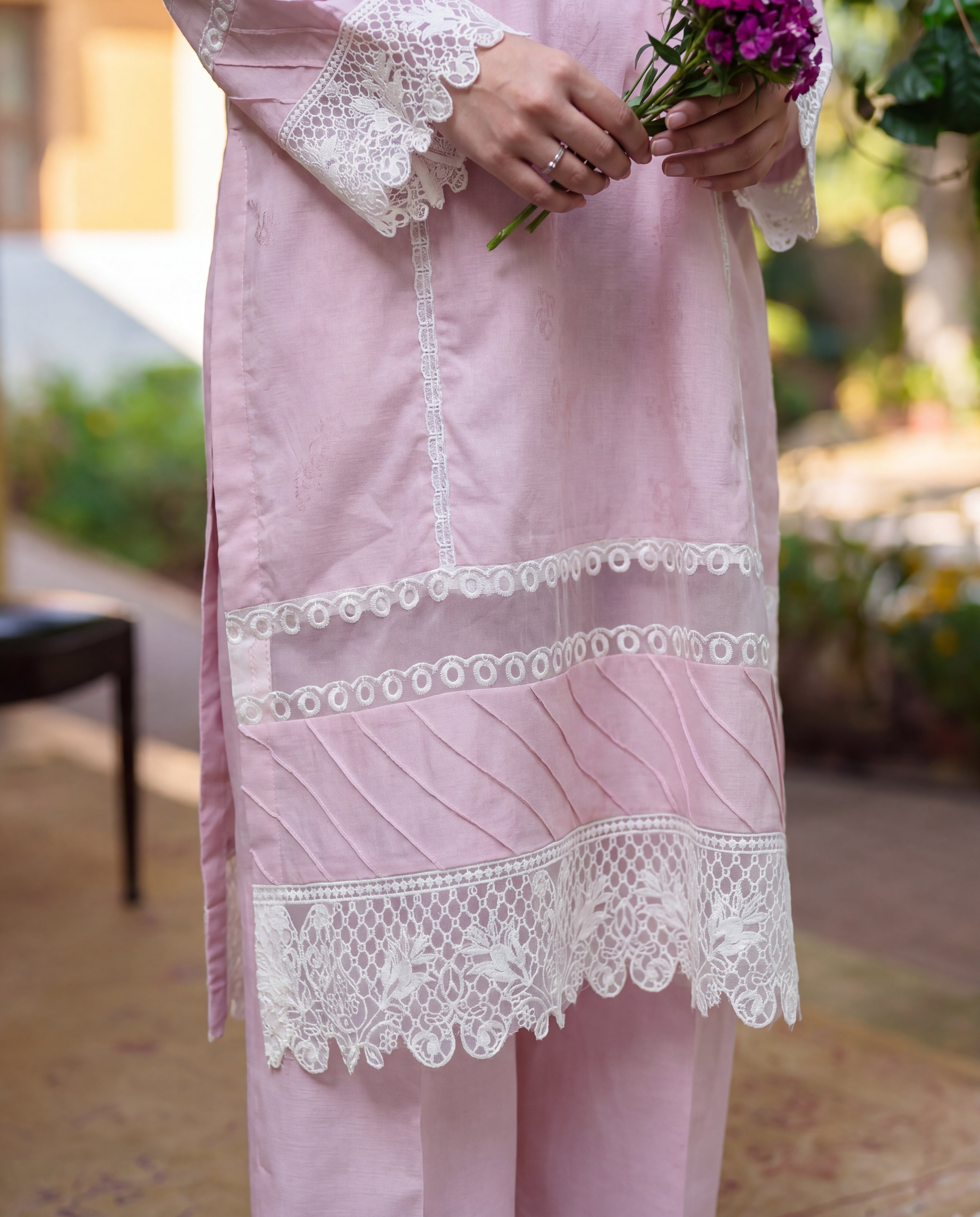 Moonflower Pink Premium Fabric Pakistani Summer Dresses - Sahiba-clothing - 7