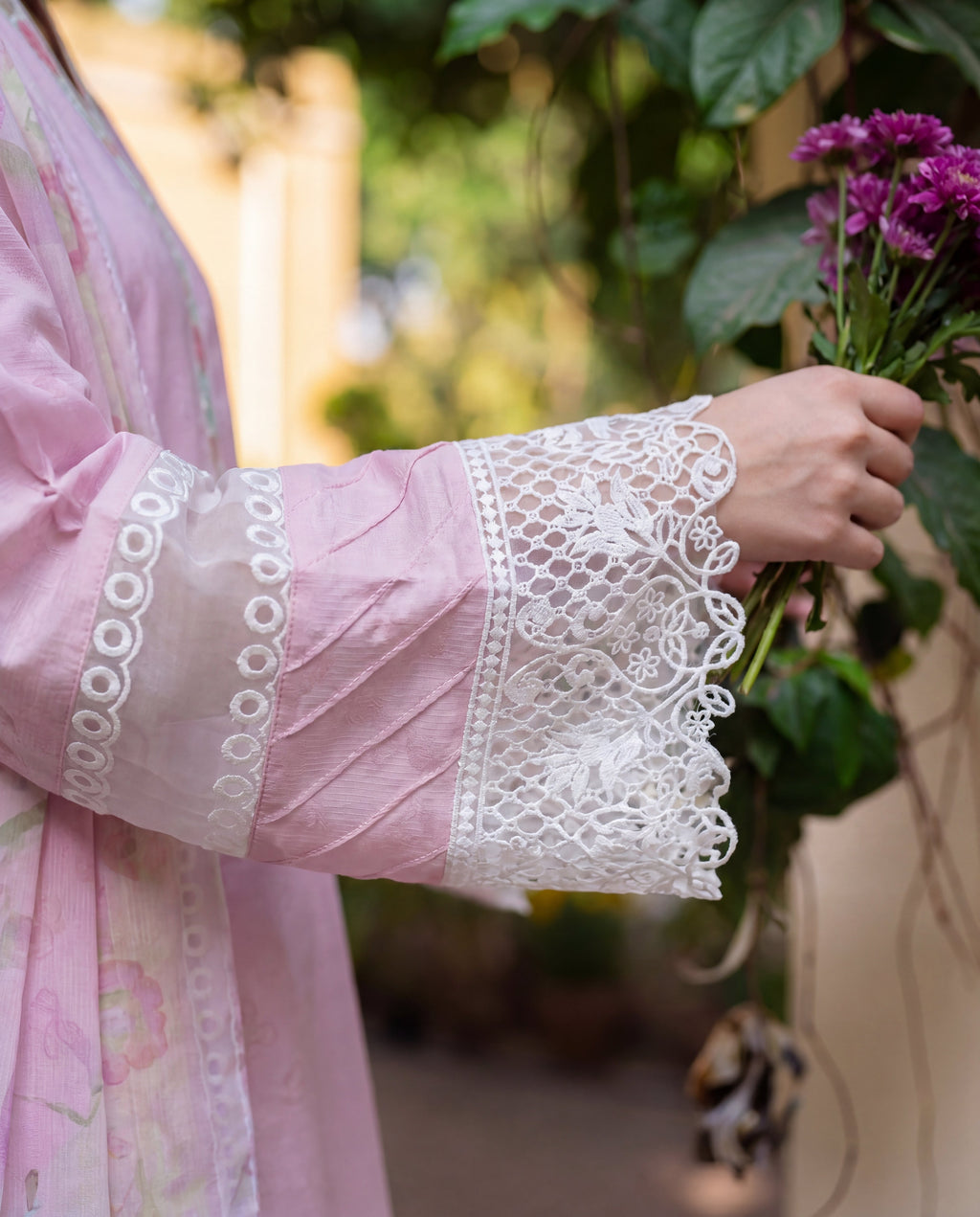 Moonflower Pink Premium Fabric Pakistani Summer Dresses - Sahiba-clothing - 5