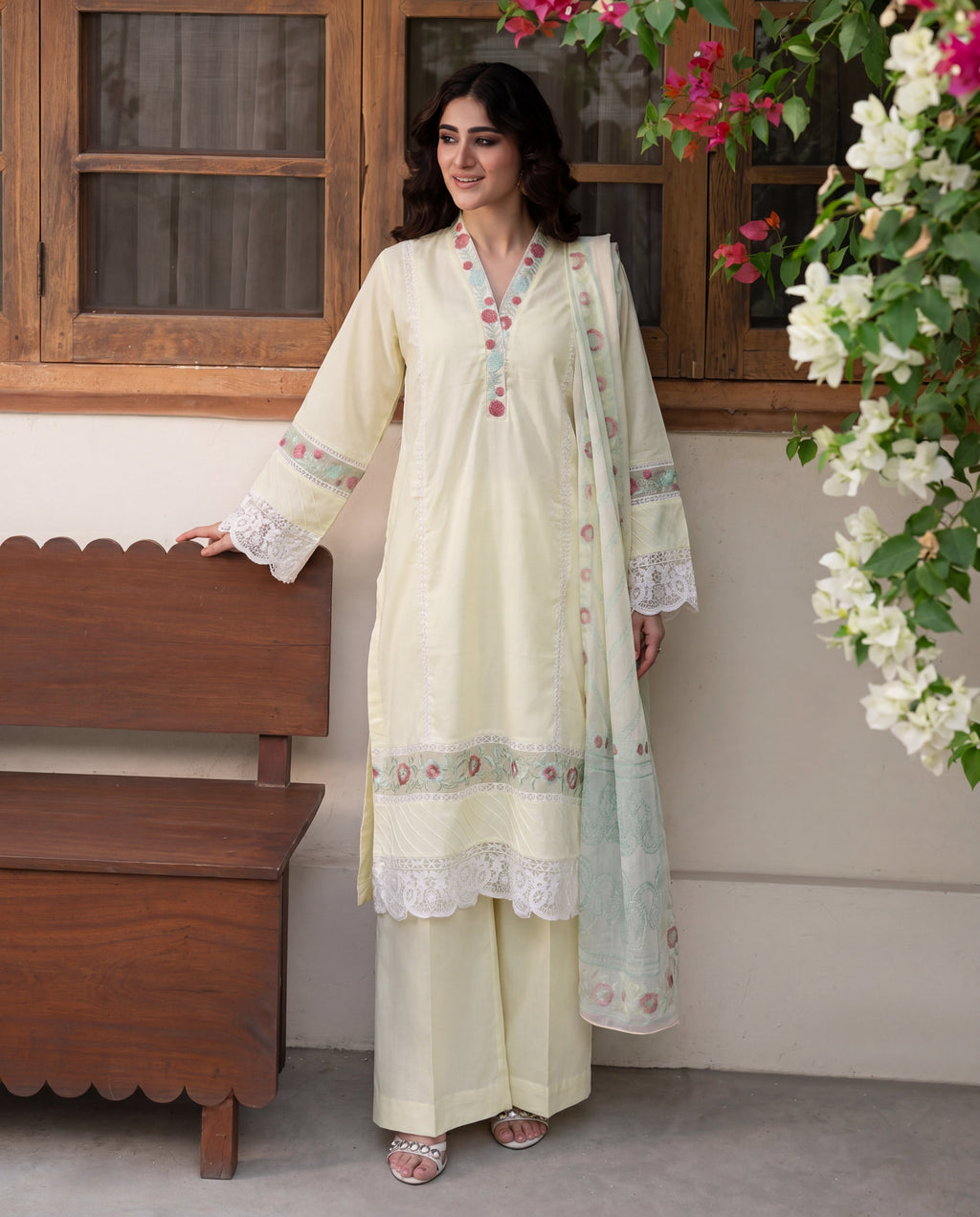 Moonflower Premium Fabric Pakistani Summer Dresses - Sahiba-clothing - 2