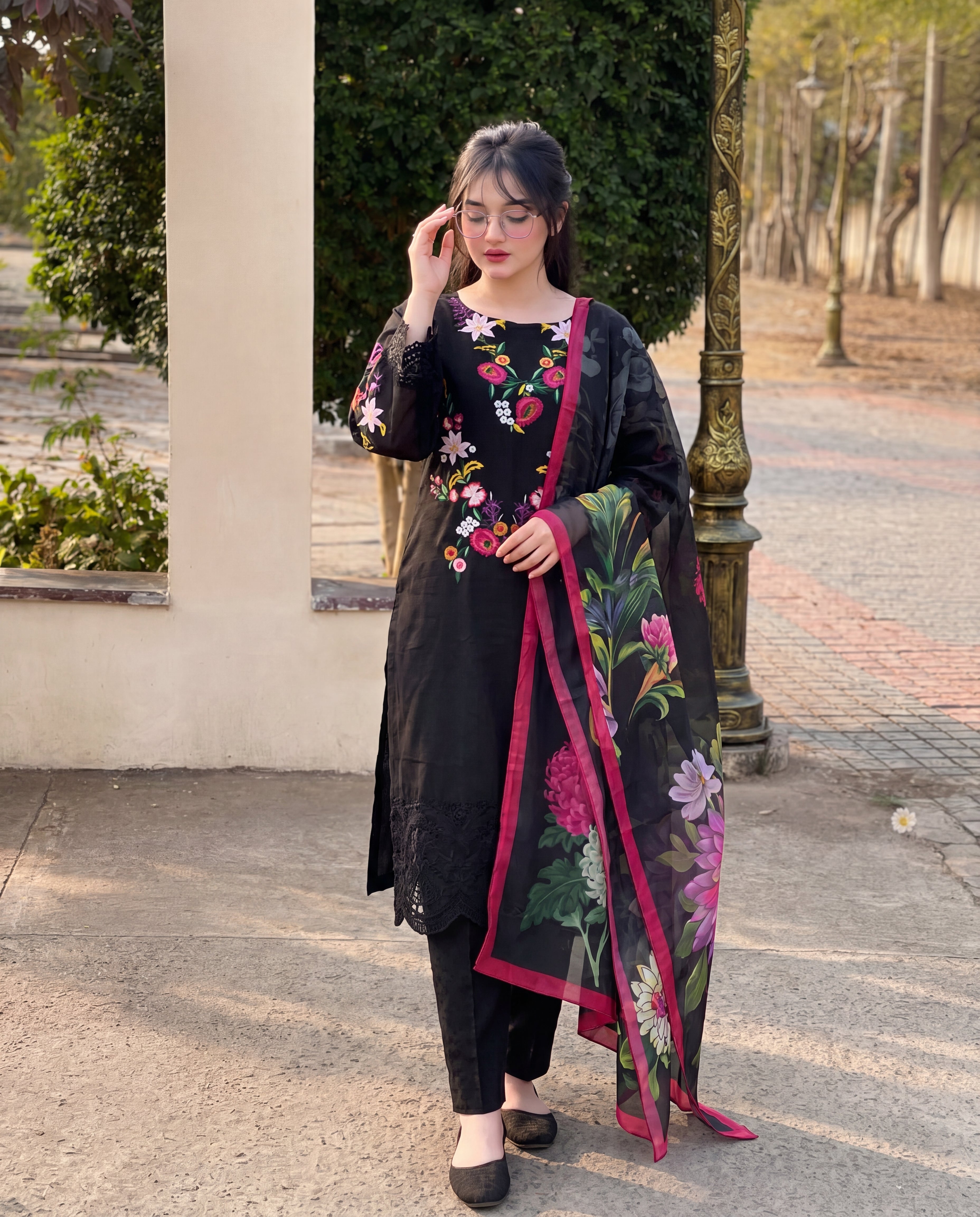 Daffodil Black Premium Fabric Pakistani Summer Dresses - Sahiba-clothing - 9