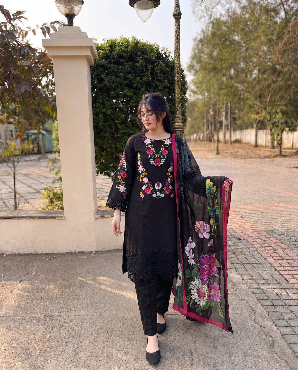 Daffodil Black Premium Fabric Pakistani Summer Dresses - Sahiba-clothing - 11