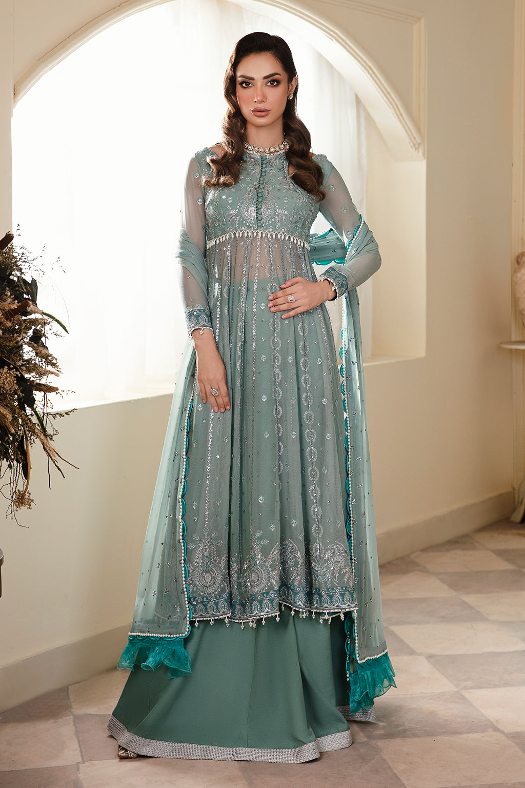 Abroo Raw Silk Pakistani Formal Dresses