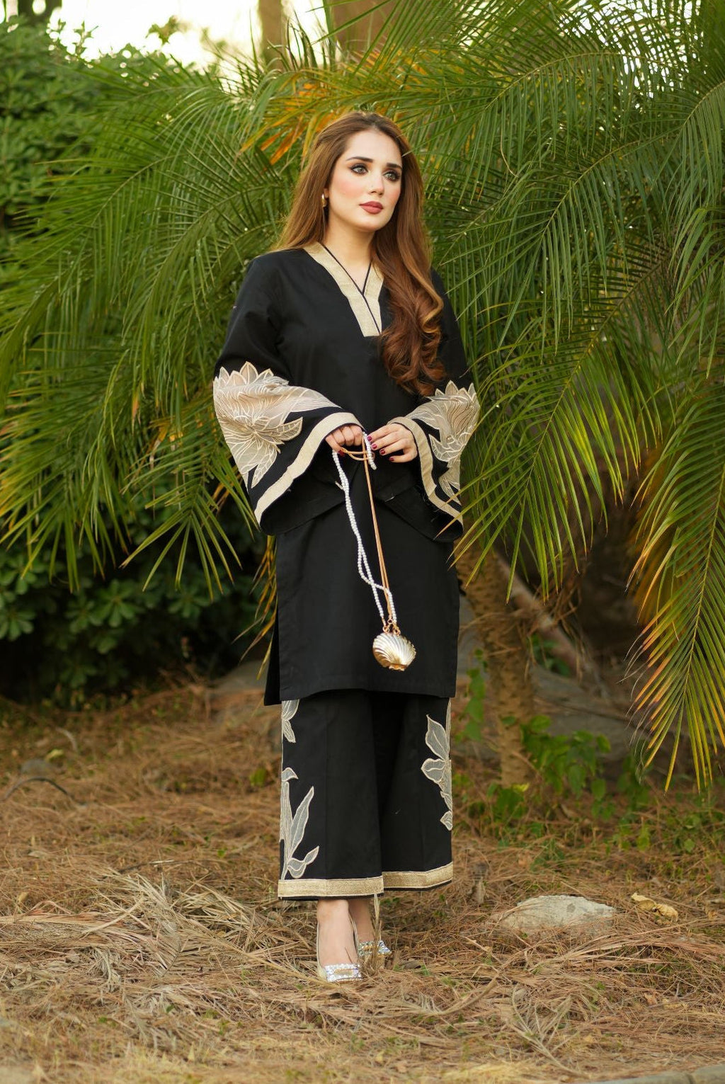 Denali - Black Premium Fabric Pakistani Winter Dresses - Sahiba-clothing - 3