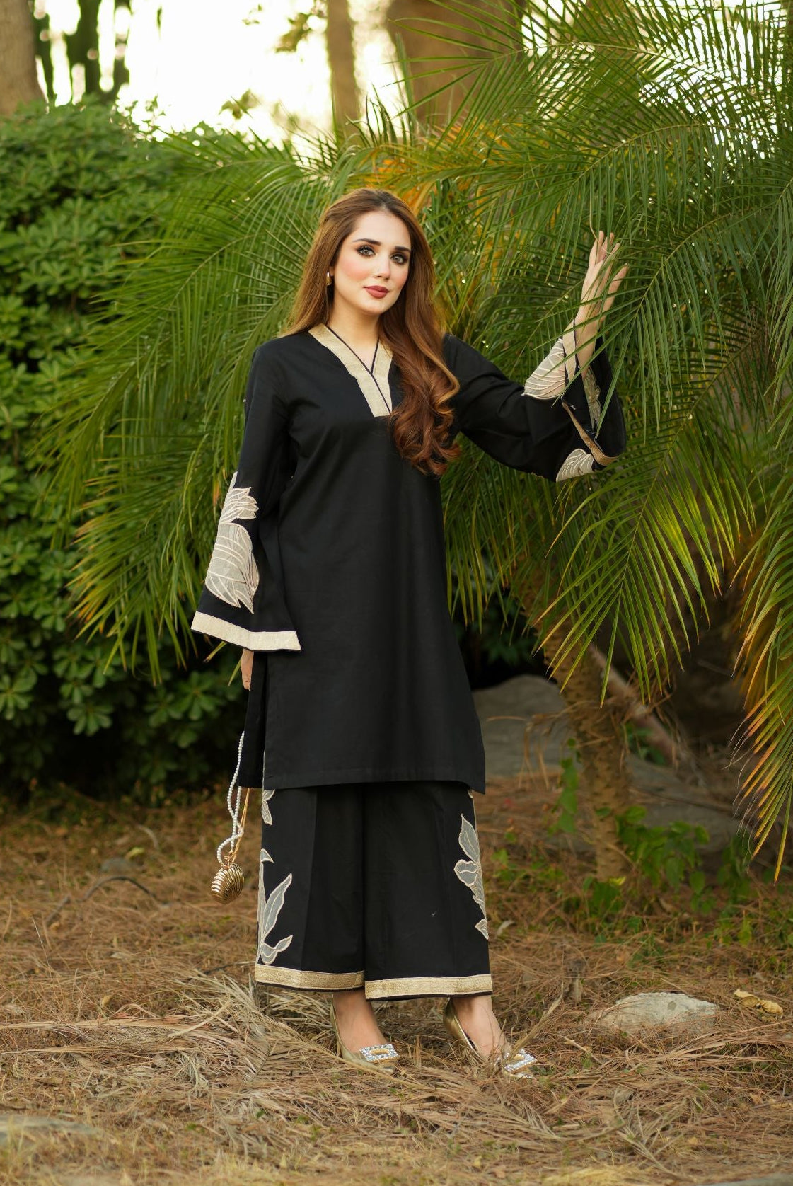 Denali - Black Premium Fabric Pakistani Winter Dresses - Sahiba-clothing - 4