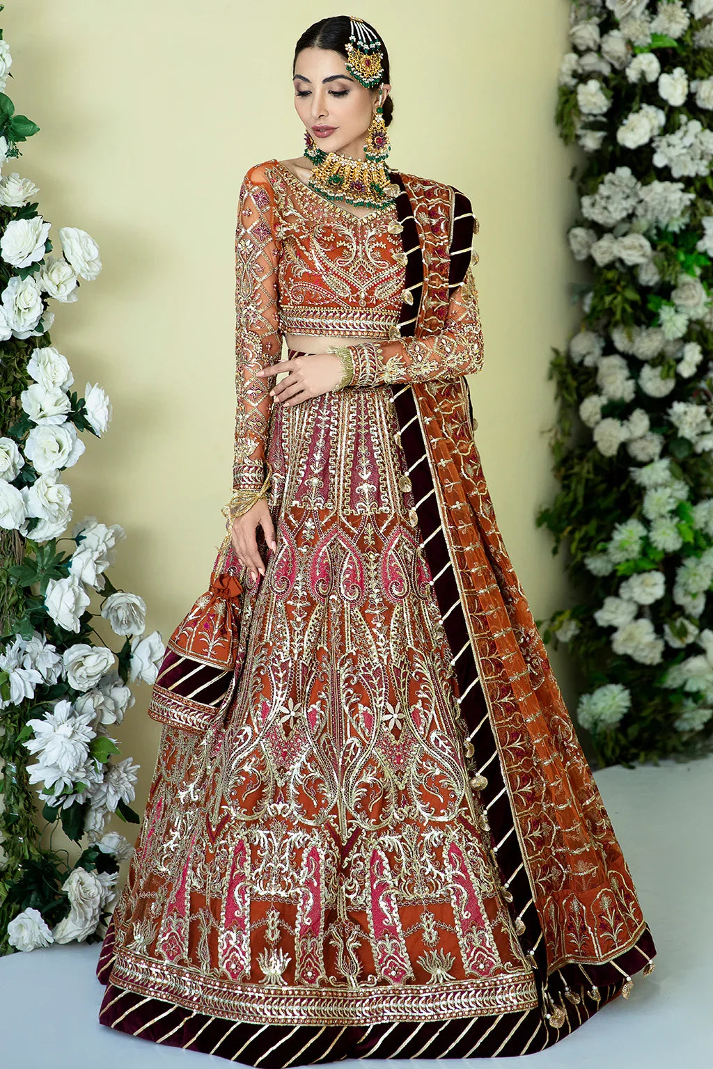 DAWN ROSE Raw Silk Pakistani Bridal Dresses
