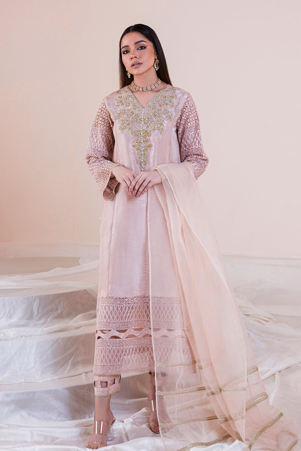 Misty Rose Pakistani Designer Dress